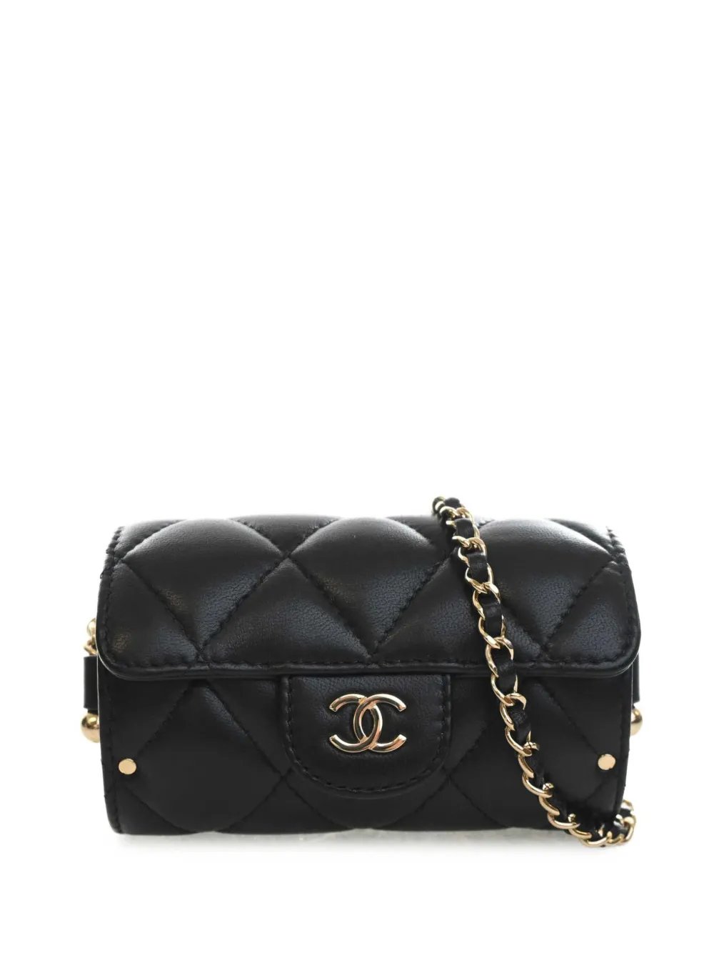 2020 Quilted Lambskin Box Of Secrets Card Holder With Chain crossbody bag