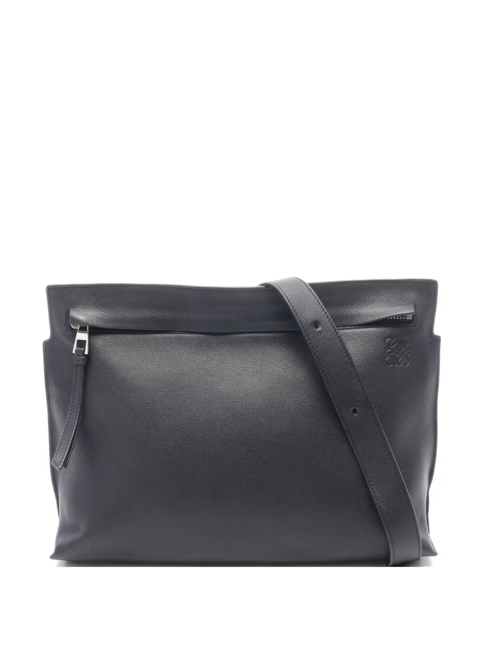 2000s T Messenger leather shoulder bag