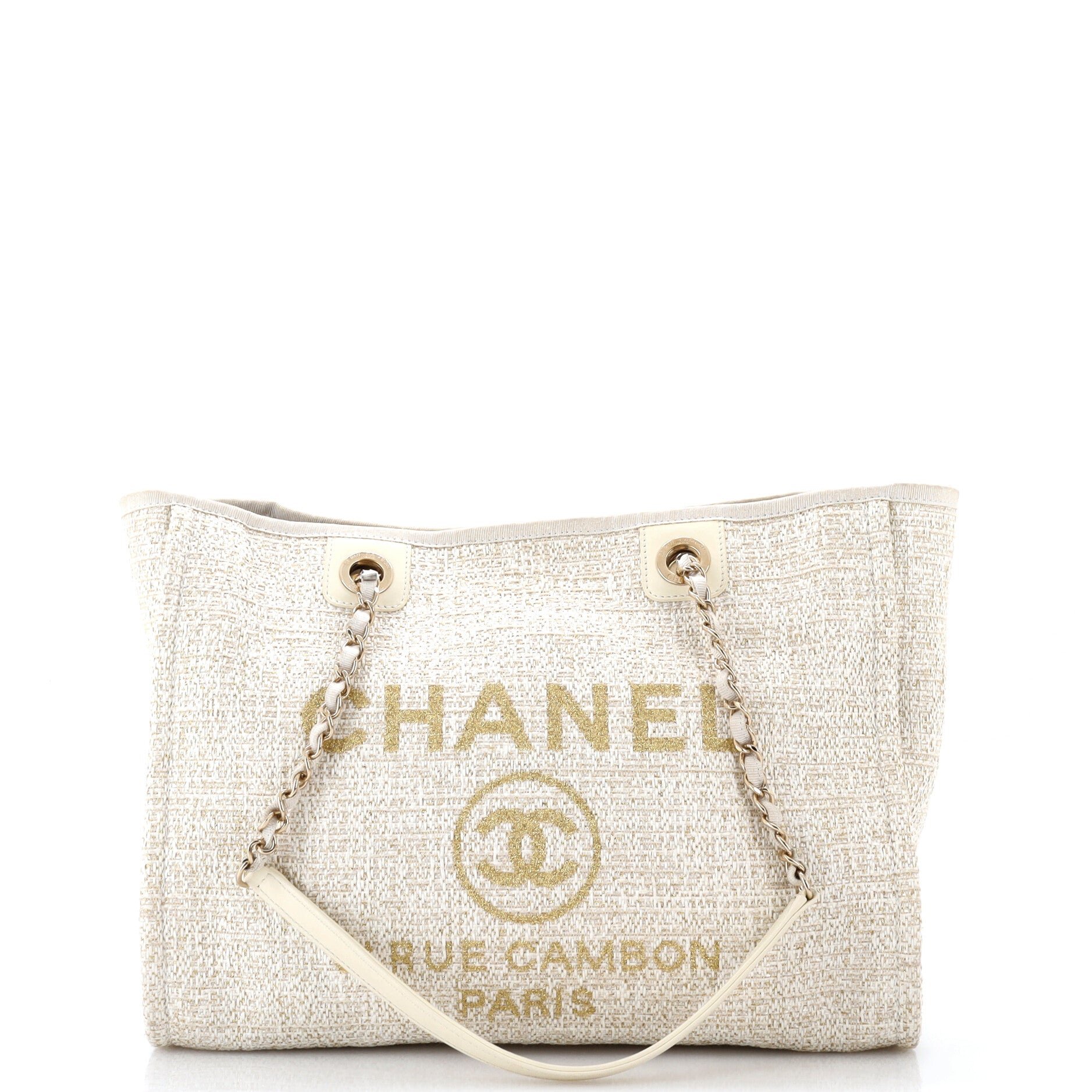 Deauville Tote Raffia with Glitter Detail Small