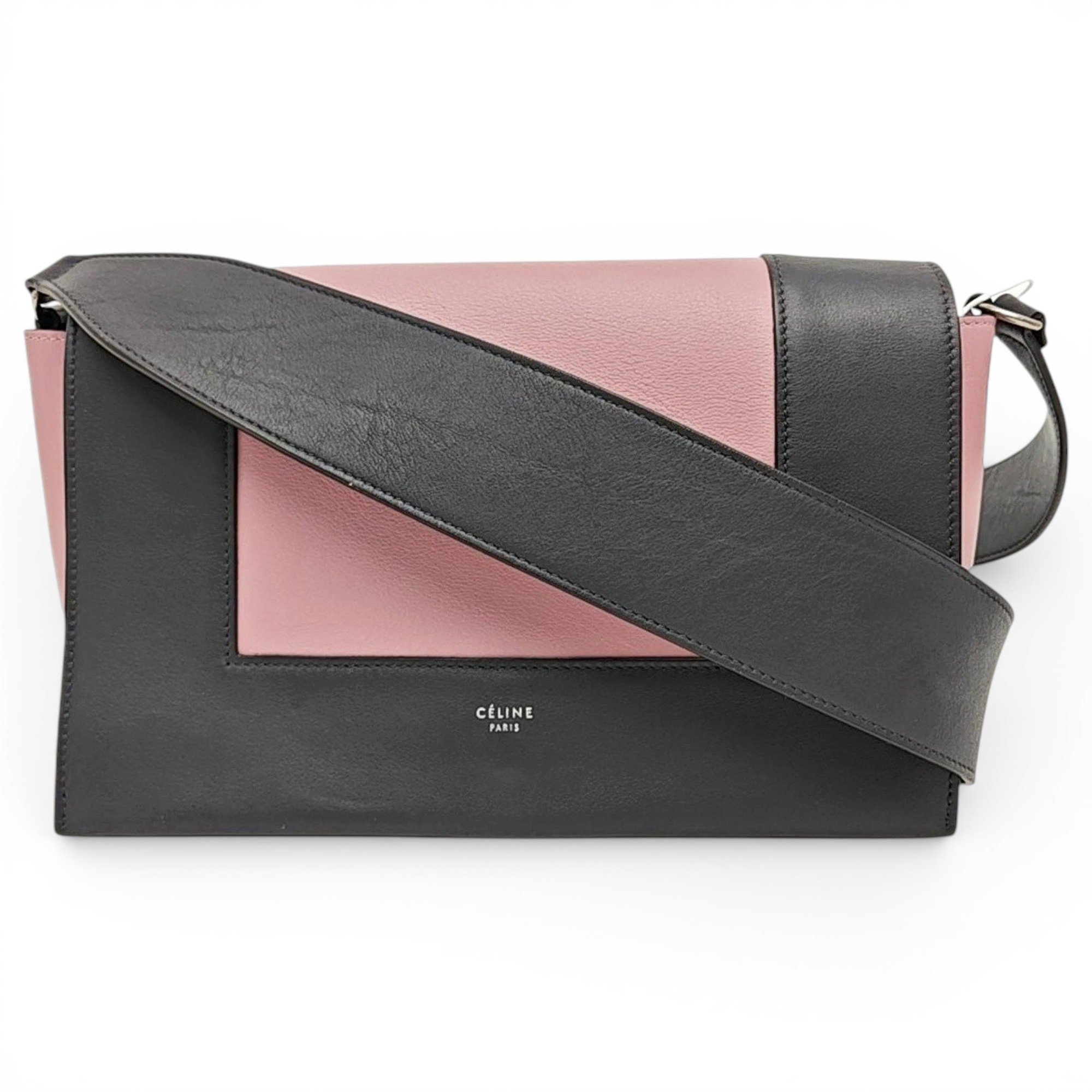 Frame leather handbag
