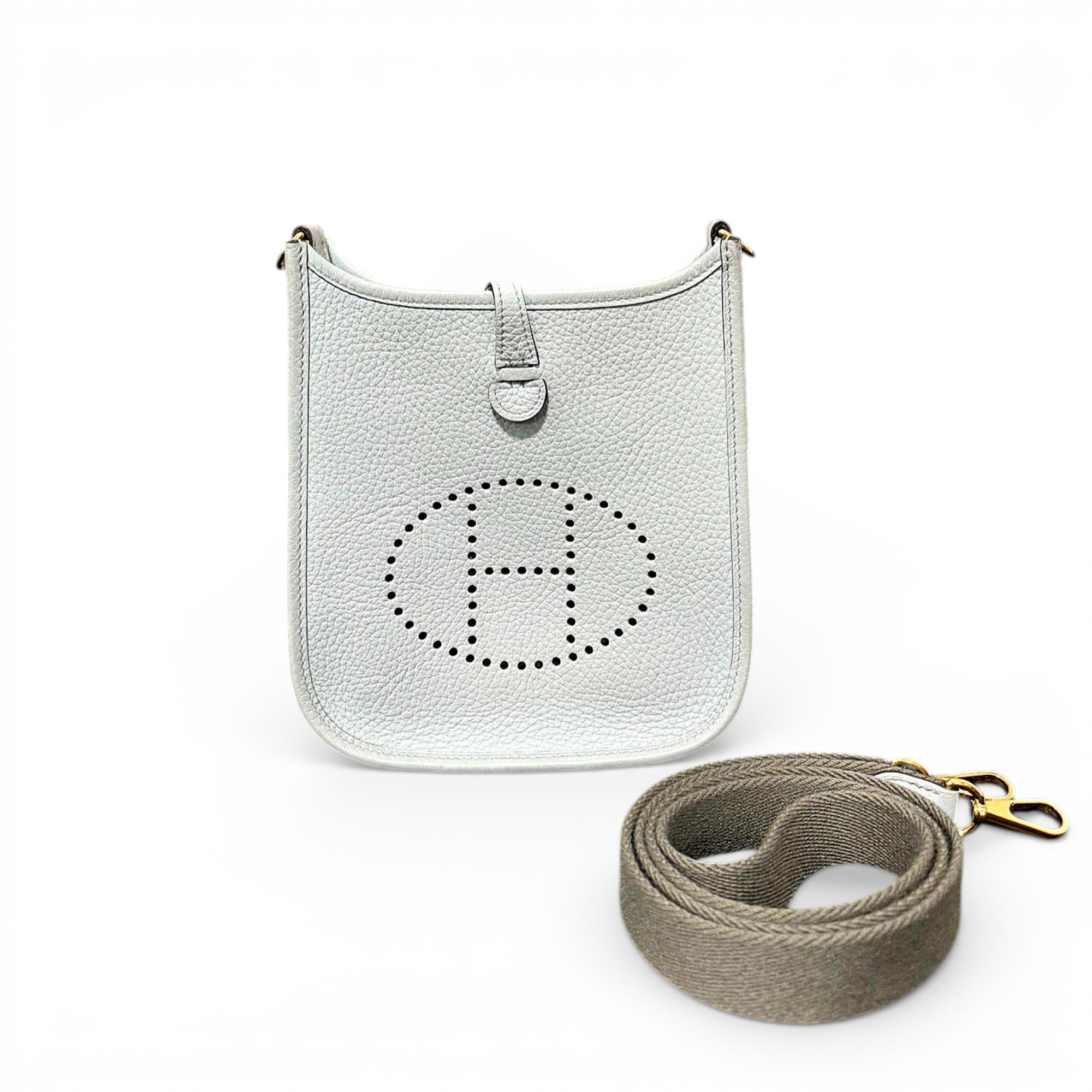 Hermes Evelyne Handbag White