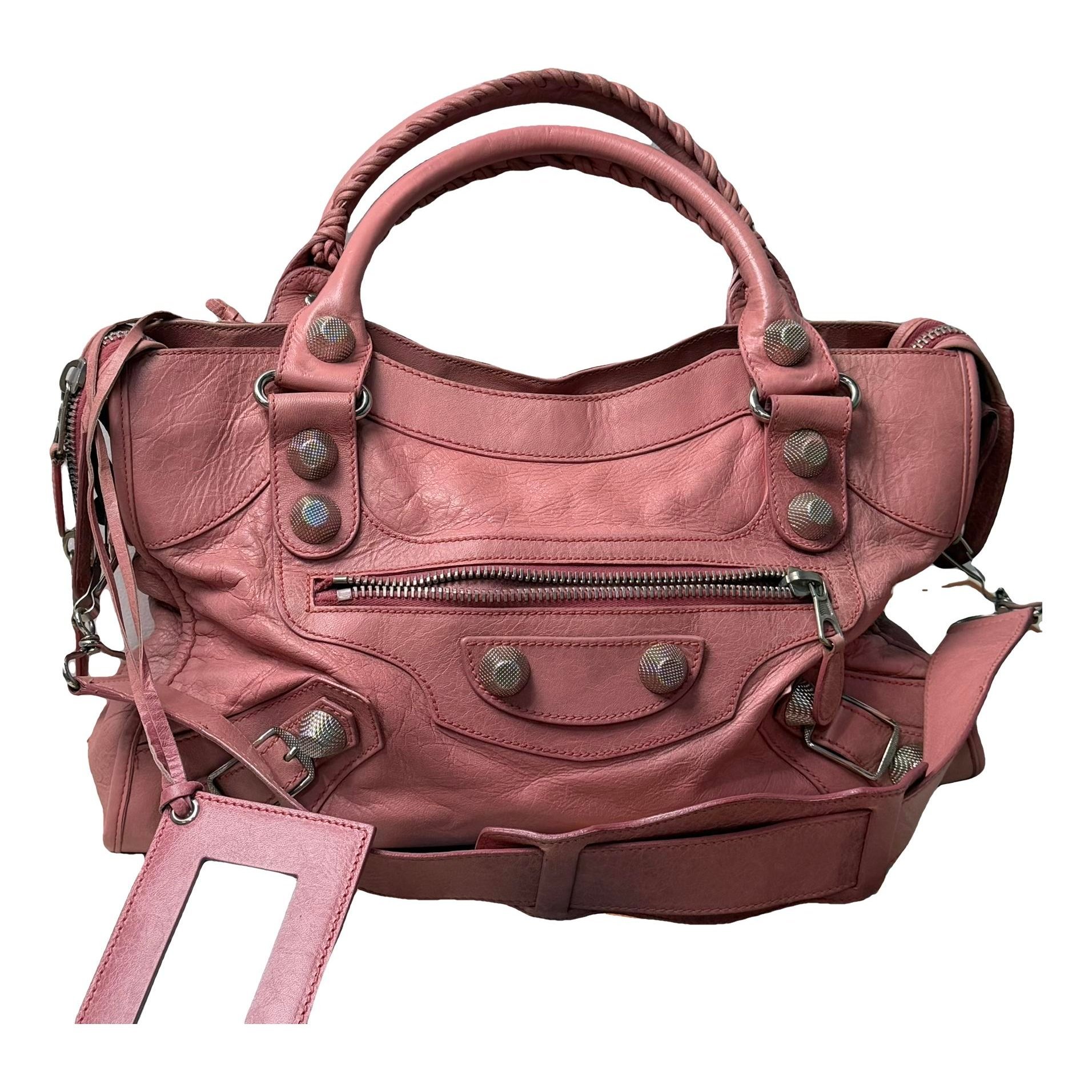 City leather handbag