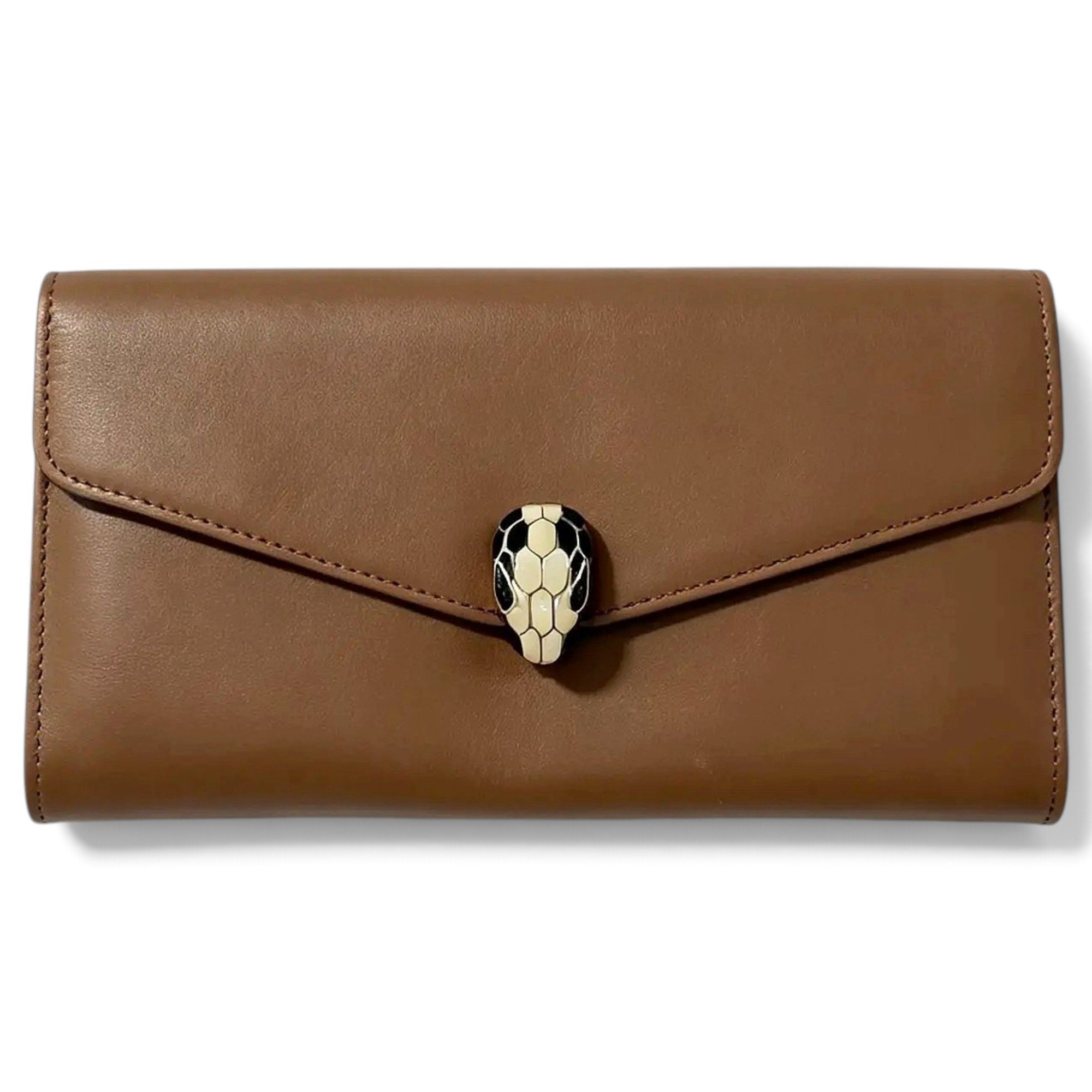 Bvlgari Serpenti leather clutch bag