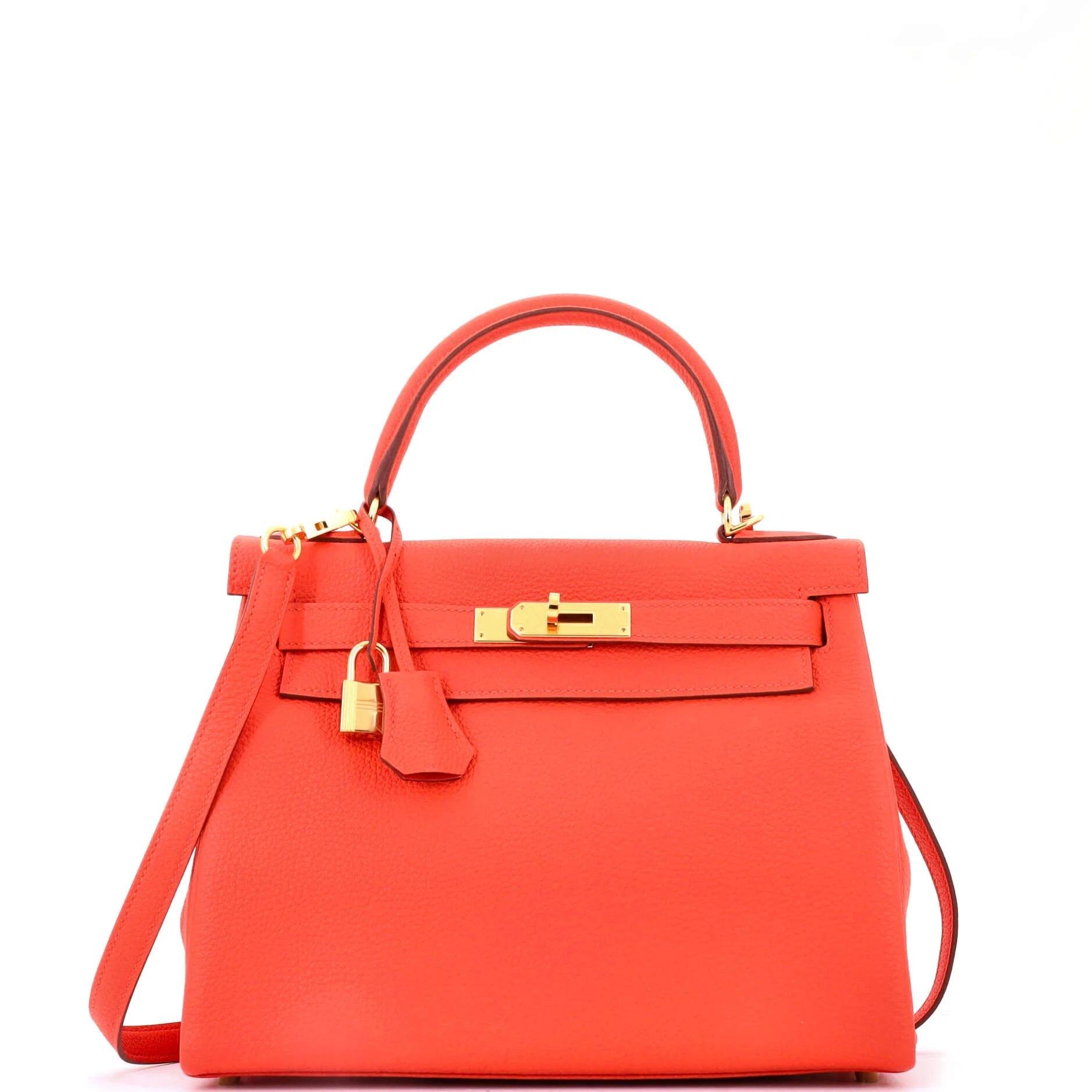Hermes Kelly 28 Handbag Capucine Togo Leather 2016