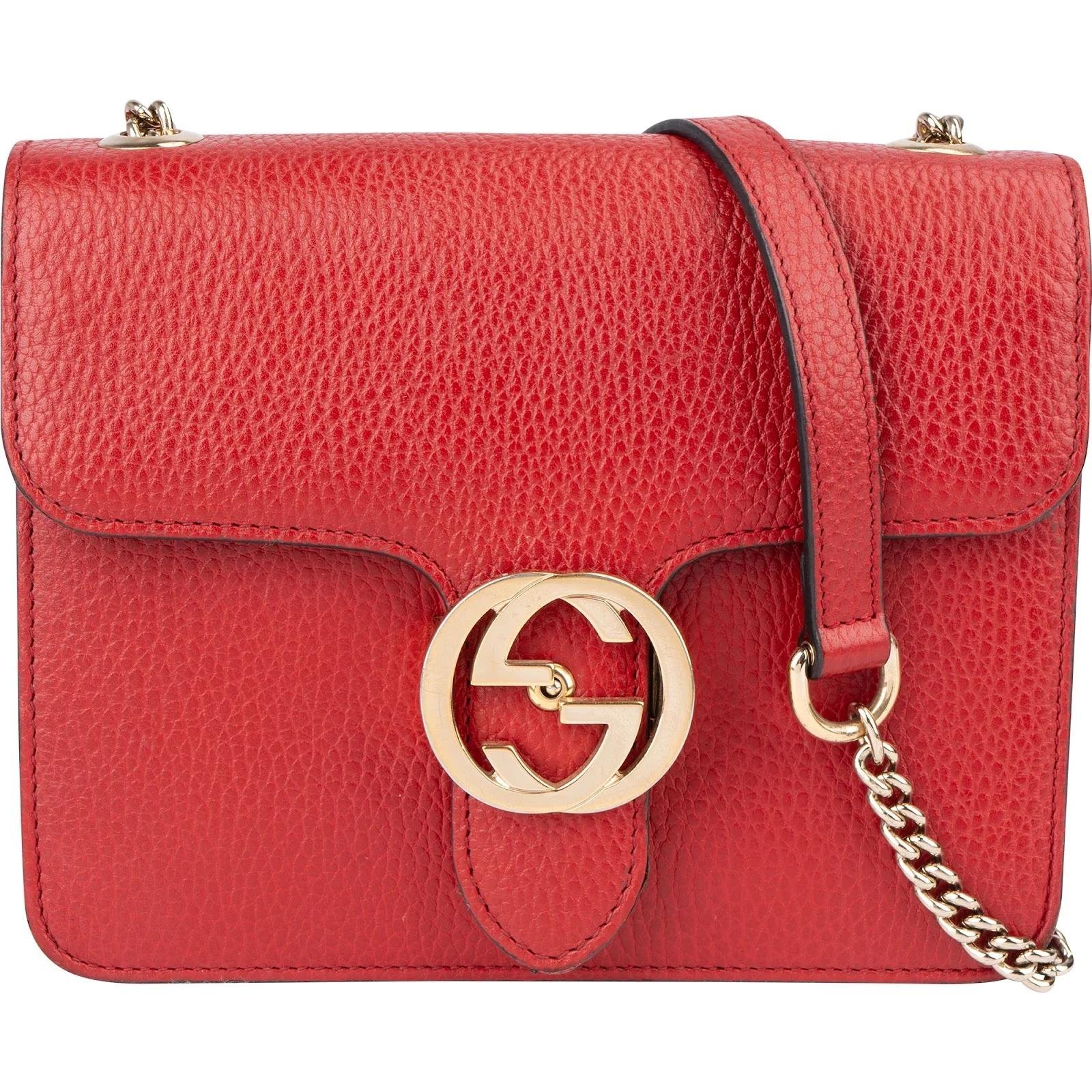 Interlocking leather crossbody bag