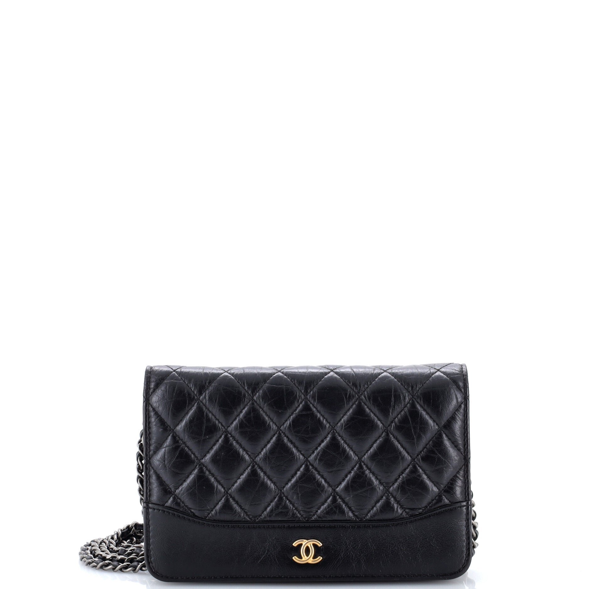 Gabrielle Wallet on Chain Quilted Aged Calfskin
