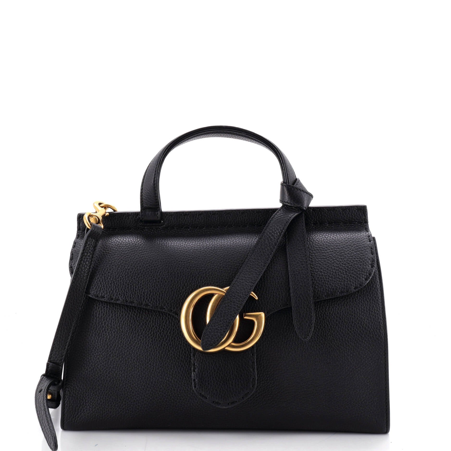GG Marmont Top Handle Bag Leather Small