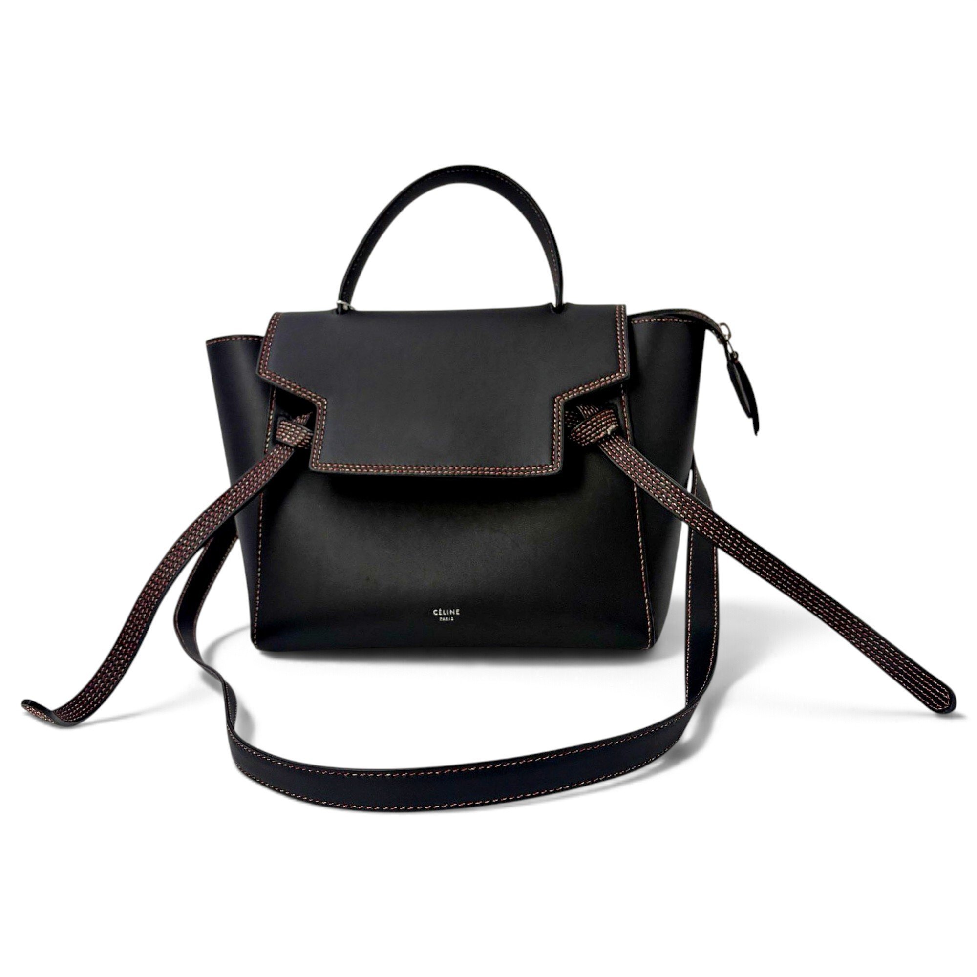 Belt leather crossbody bag