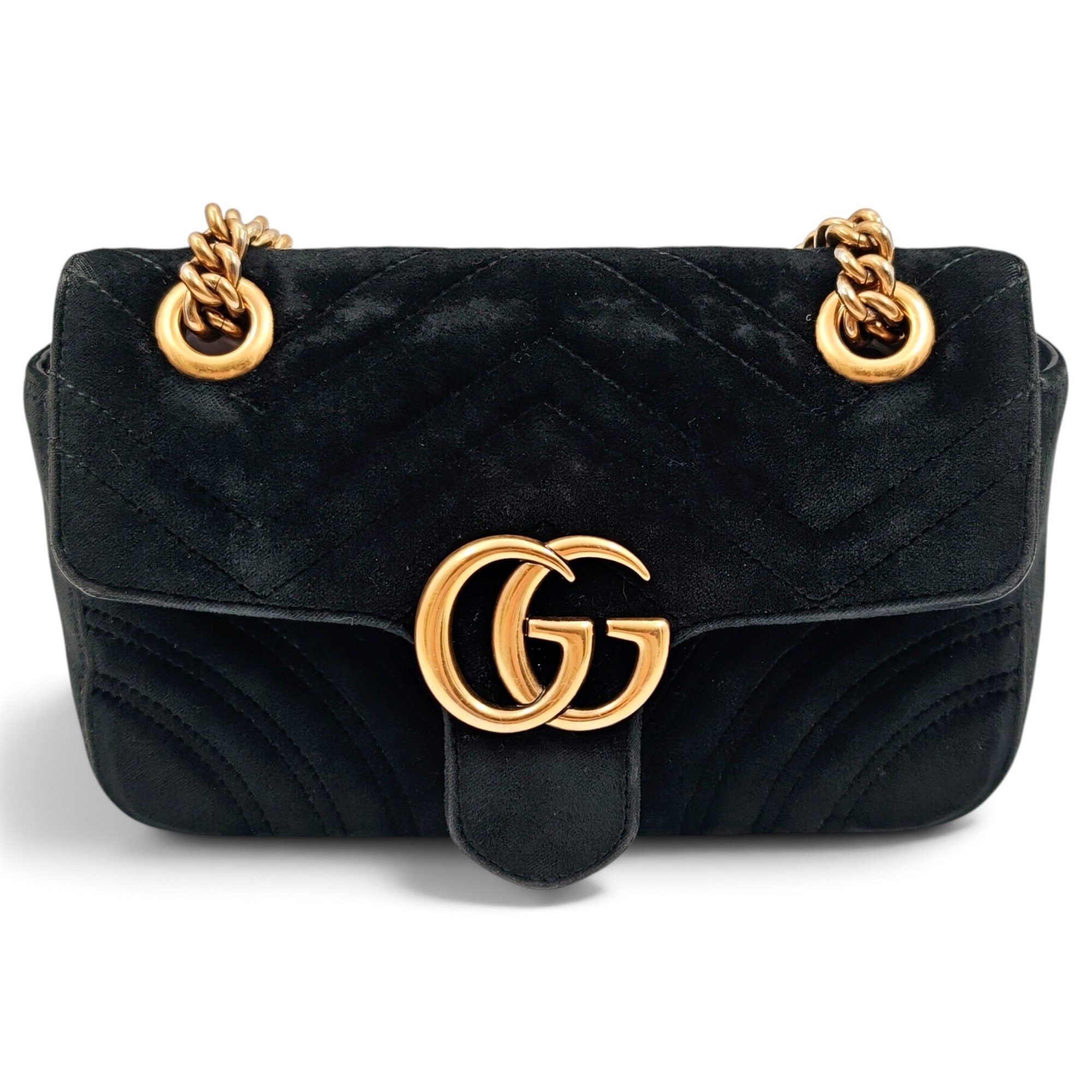 GG Marmont Chain Flap velvet crossbody bag