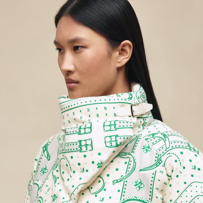 Blanc Nacre "Porte-bonheur Chevron" Coat