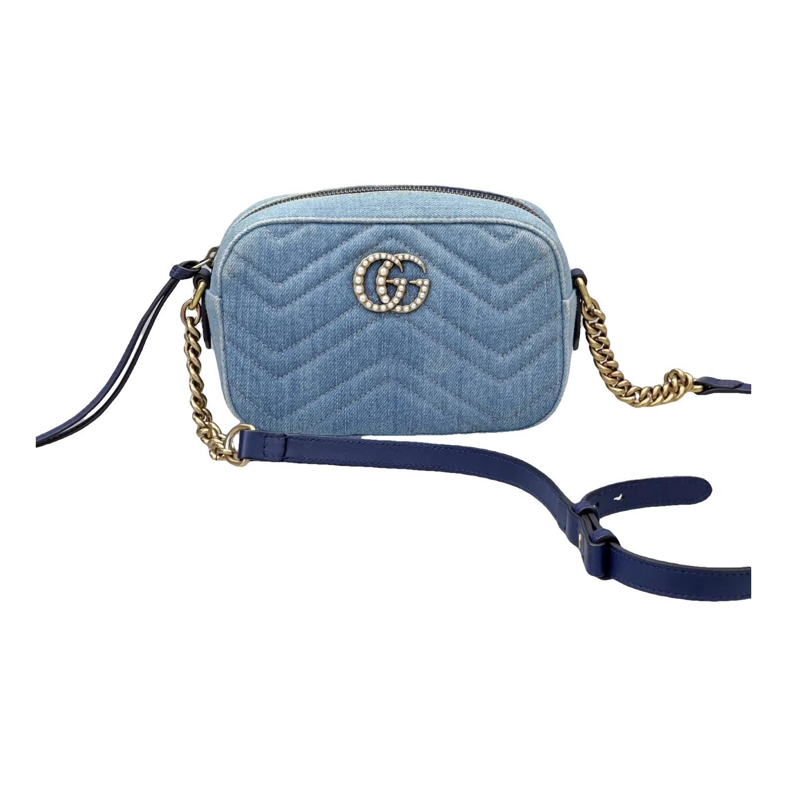 Pearly GG Marmont leather handbag