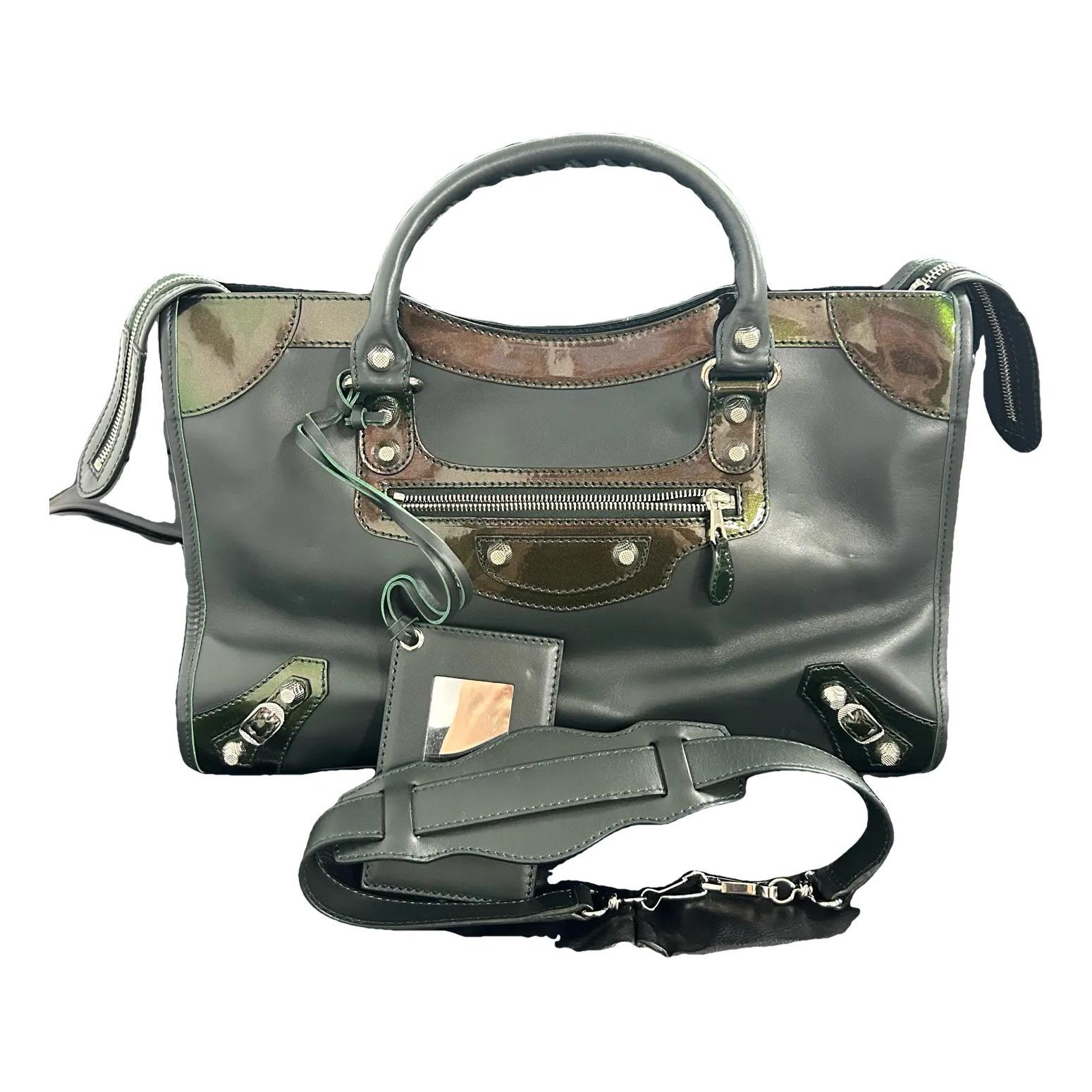 City leather handbag
