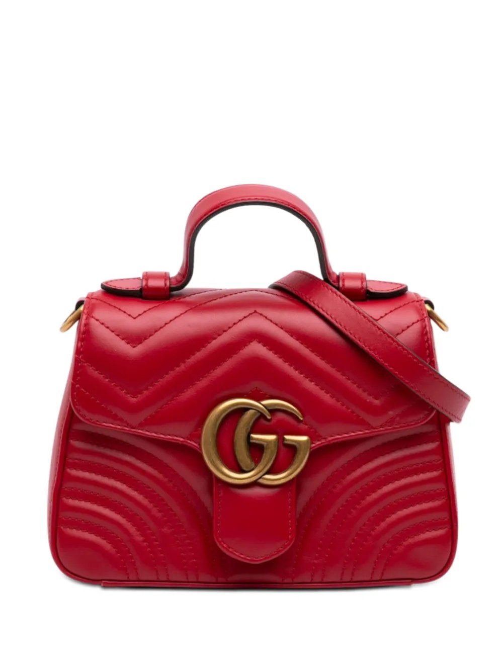 2016-2026 Mini GG Marmont Matelasse Leather Top Handle Bag satchel