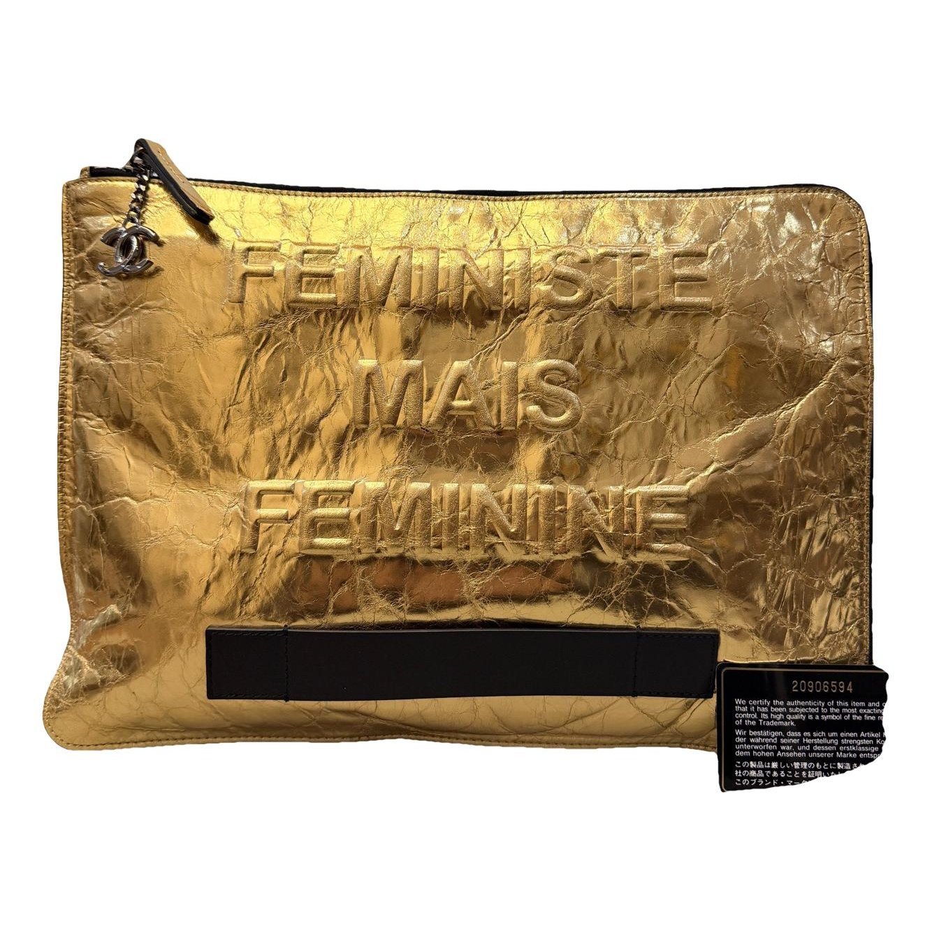 Chanel Deauville leather clutch bag