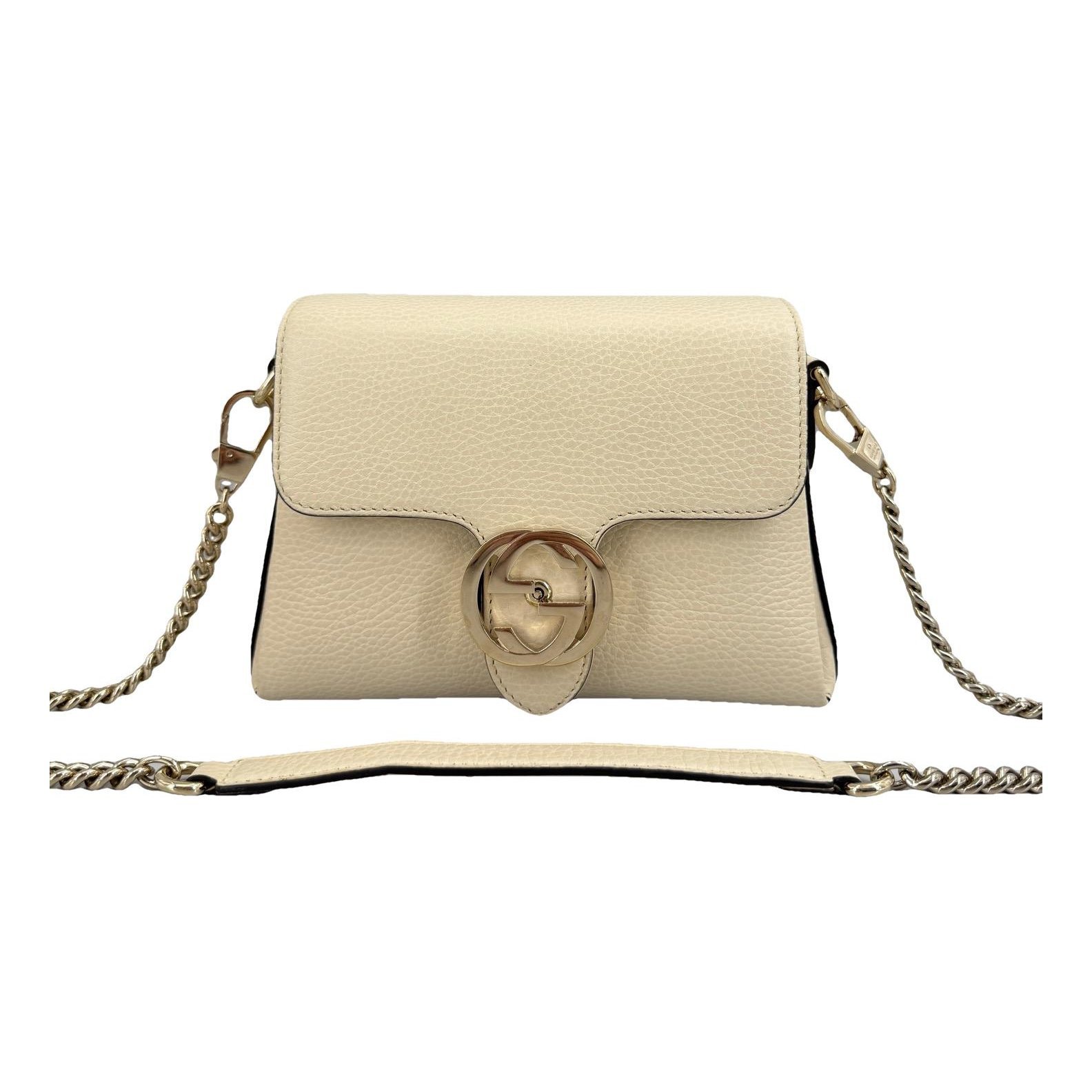 Interlocking leather handbag