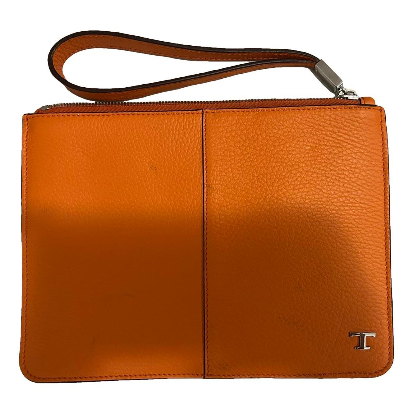 Leather clutch bag