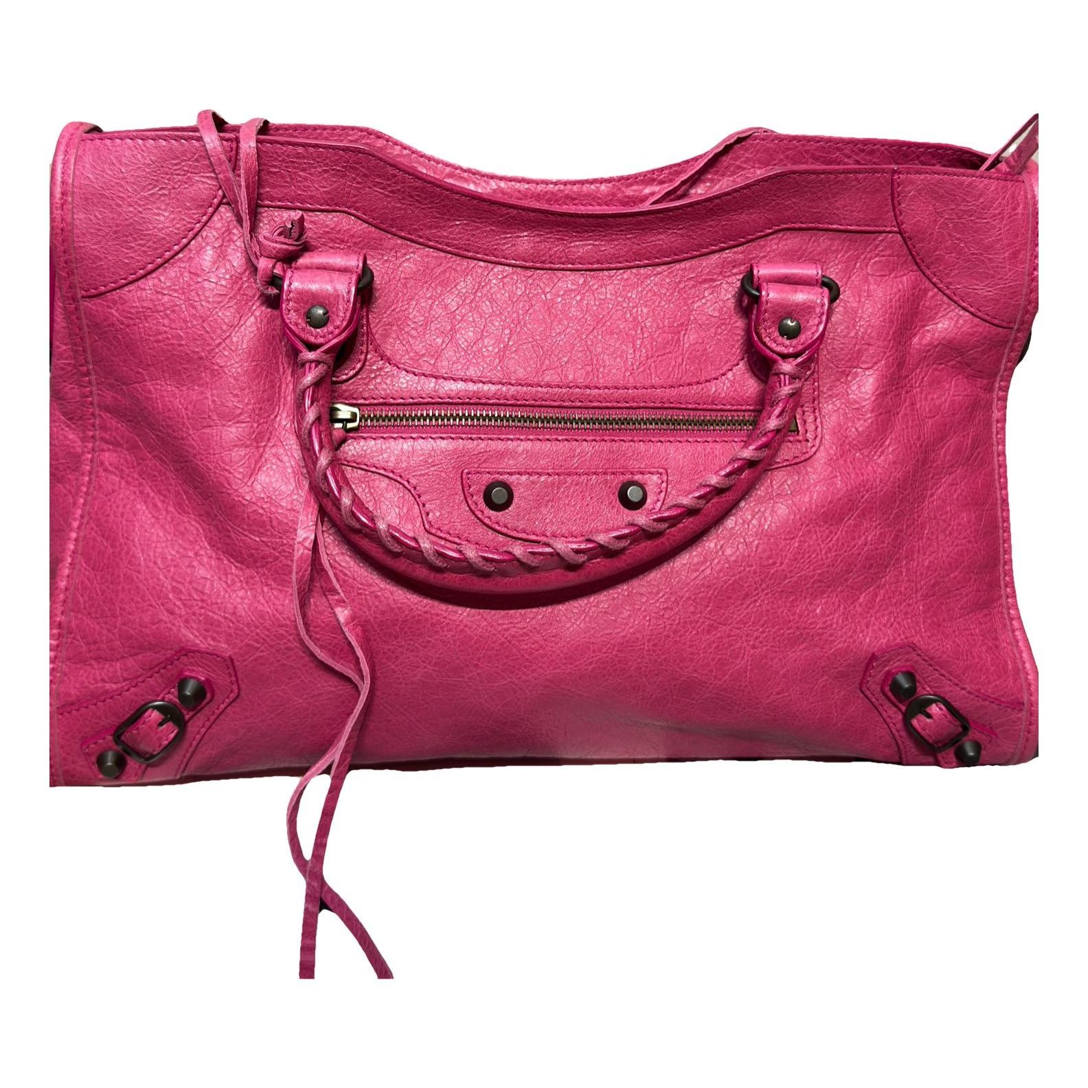 City leather handbag