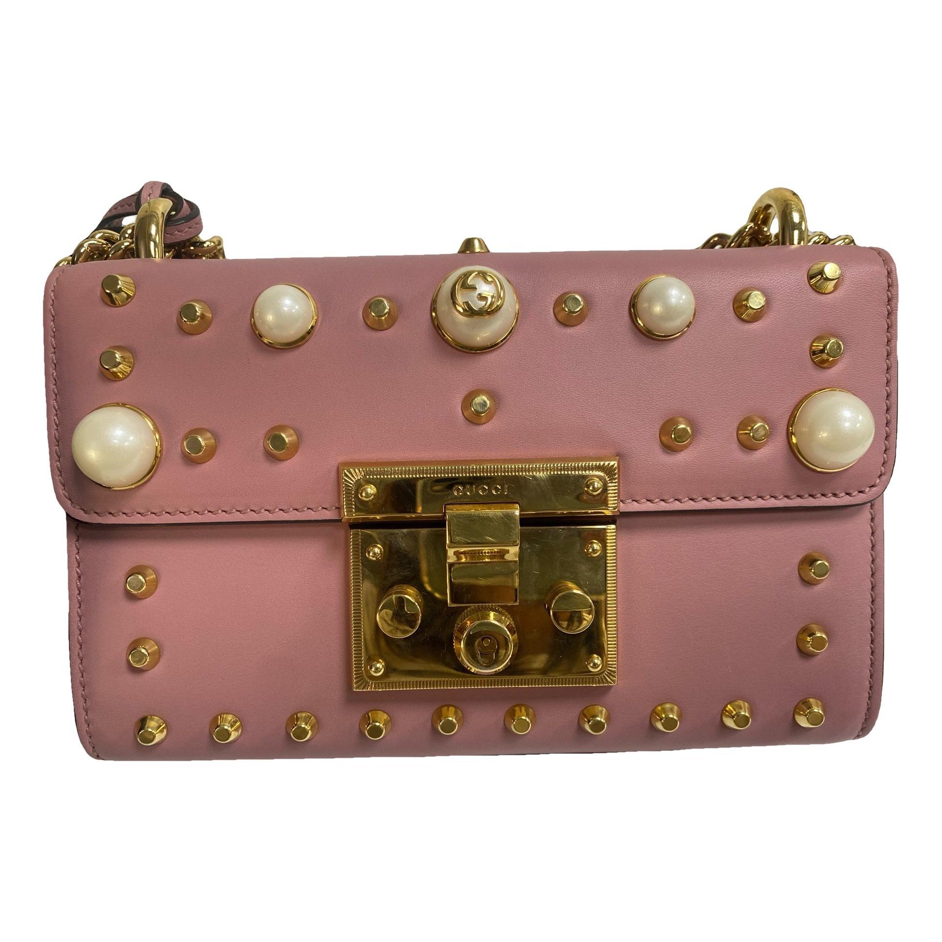 Padlock leather handbag