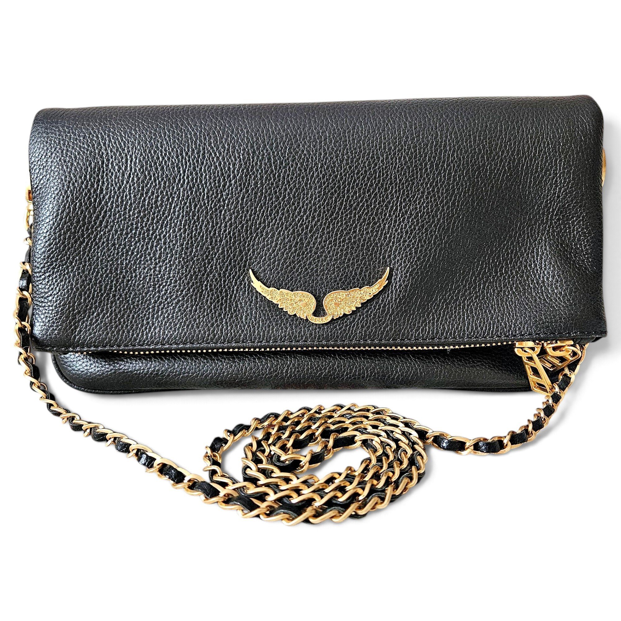 Rock leather clutch bag