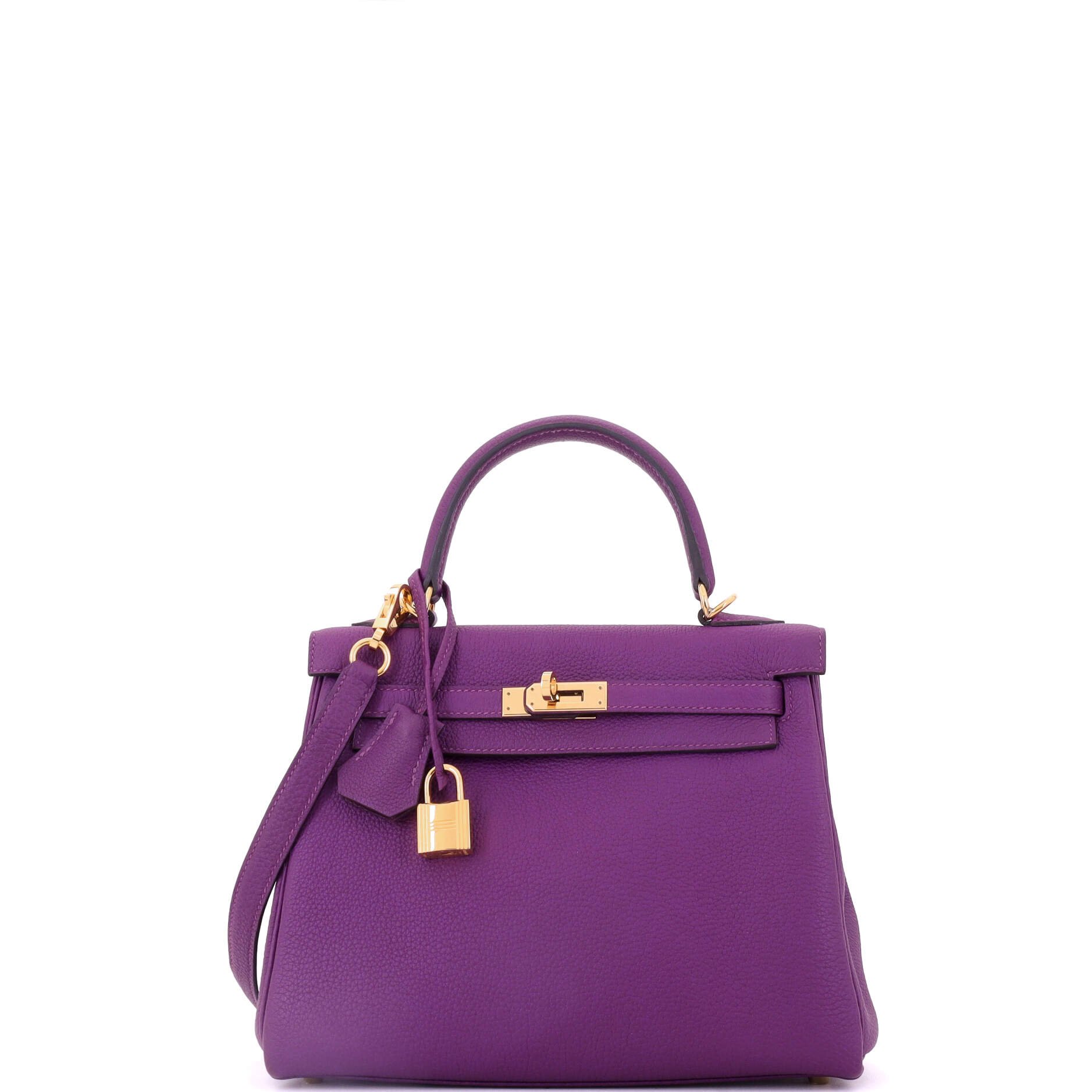 Hermes Kelly Handbag Anemone Togo with Gold Hardware 25