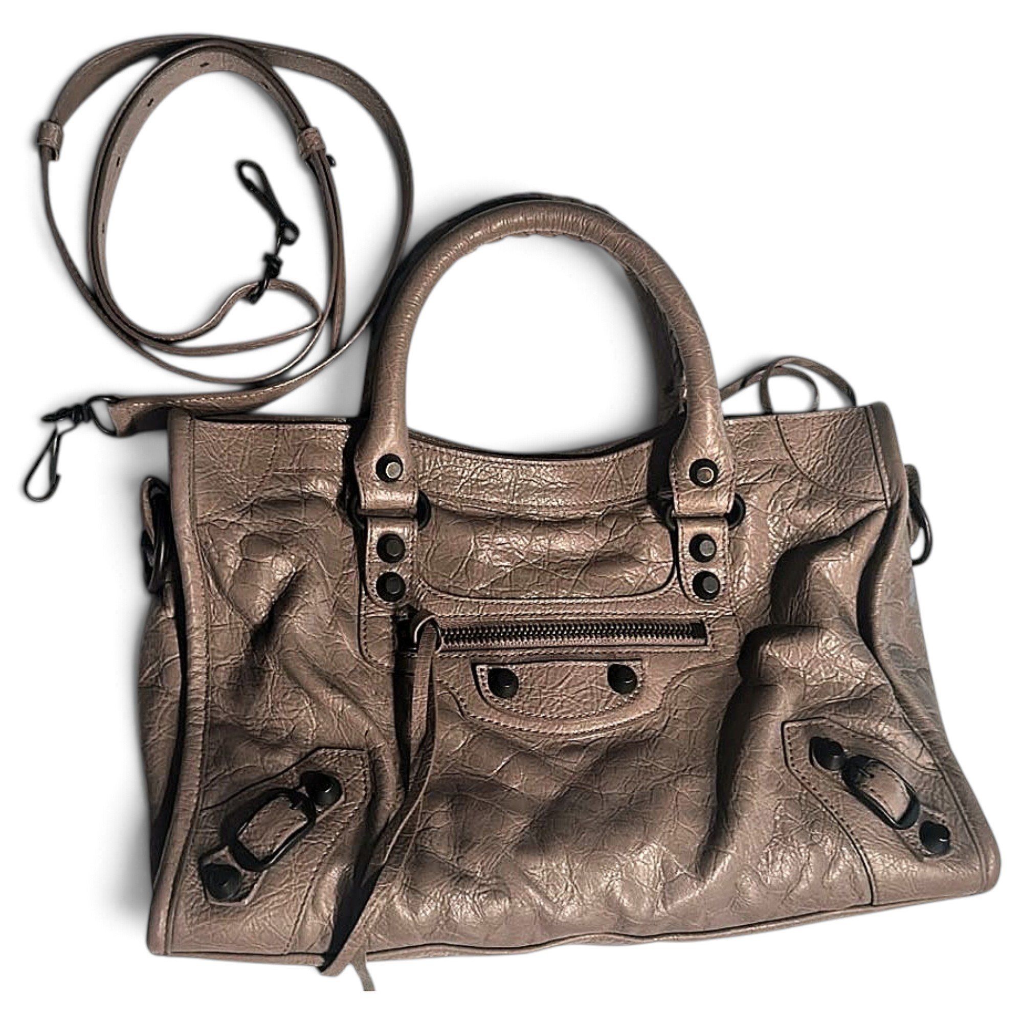 City leather handbag