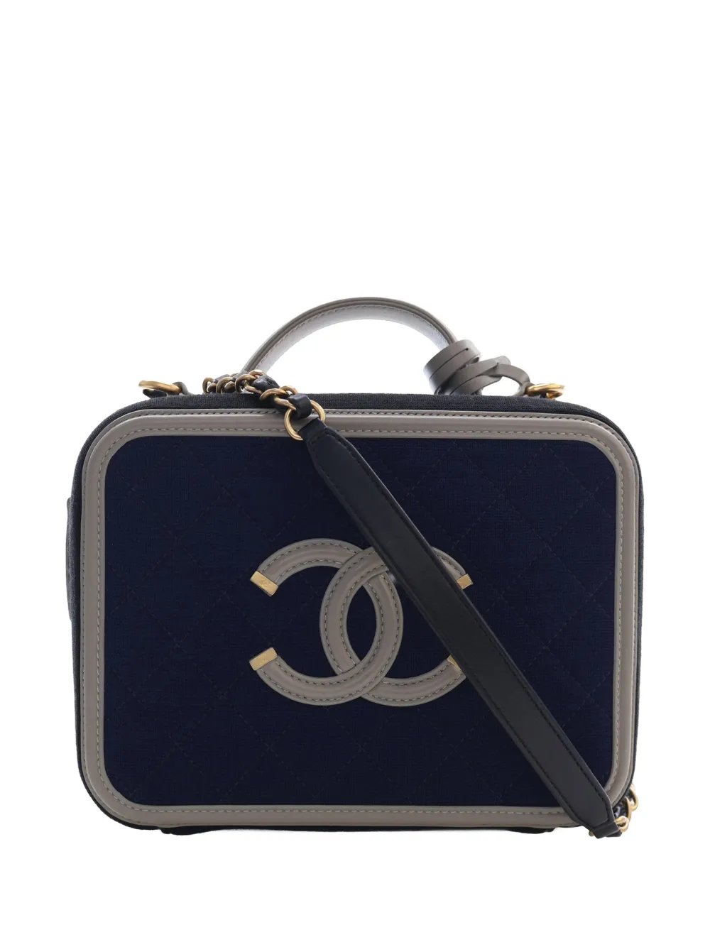 2019 Medium Tricolor Jersey CC Filigree Vanity Case satchel