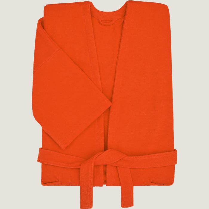 Orange Géranium Yachting Beach Robe, Long Version