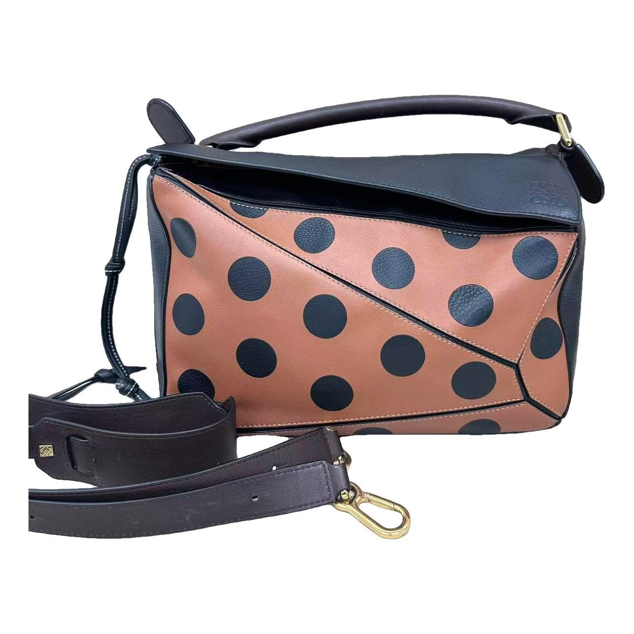 Puzzle leather handbag