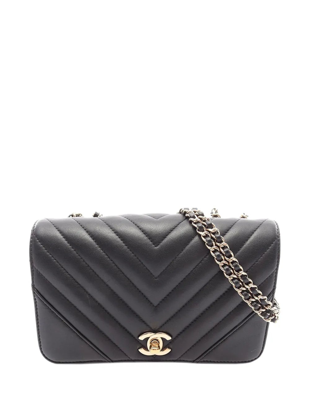 2017-2018 Mini Chevron Calfskin Statement Flap crossbody bag