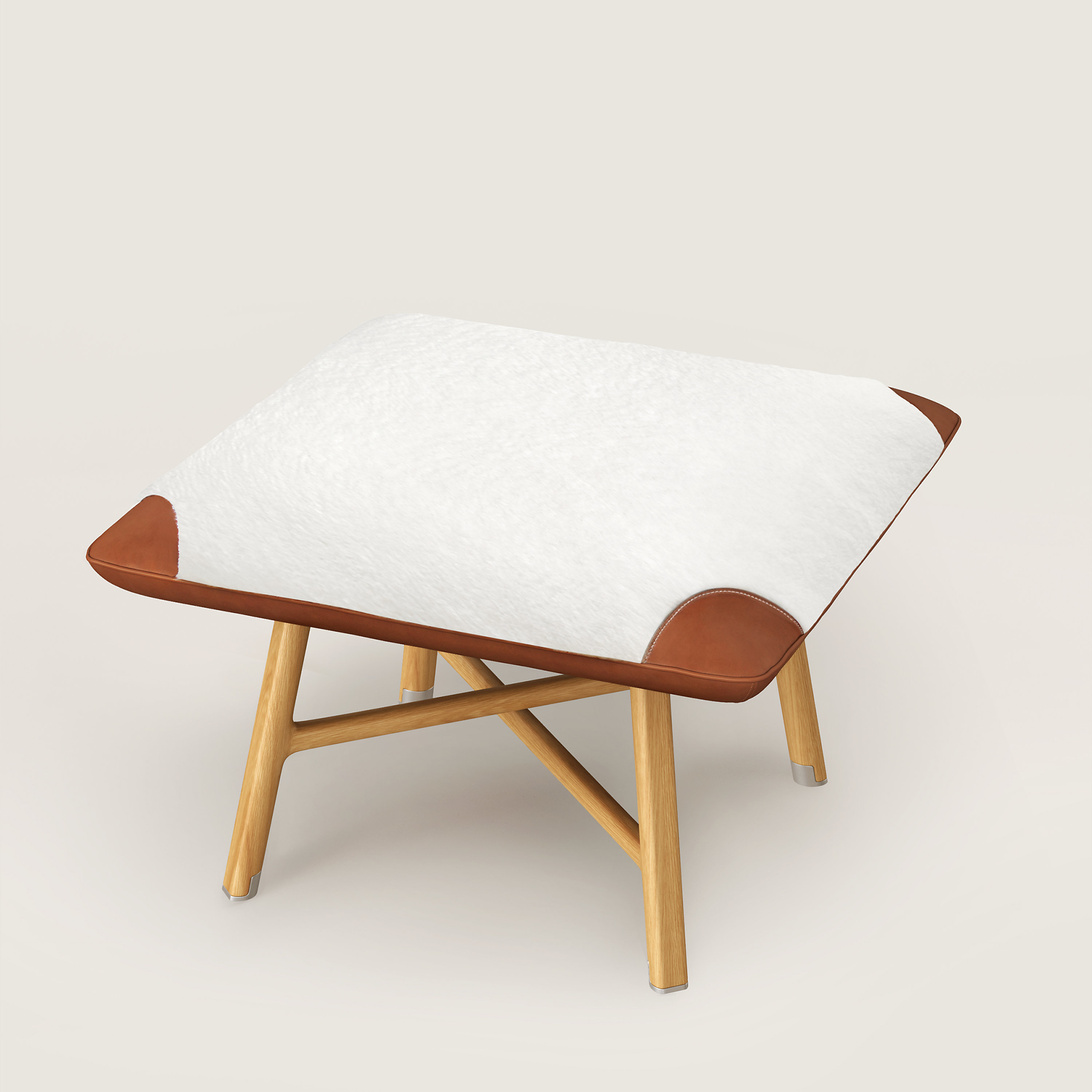 Les Necessaires d'Hermès "carre d'assise" low stool, high model