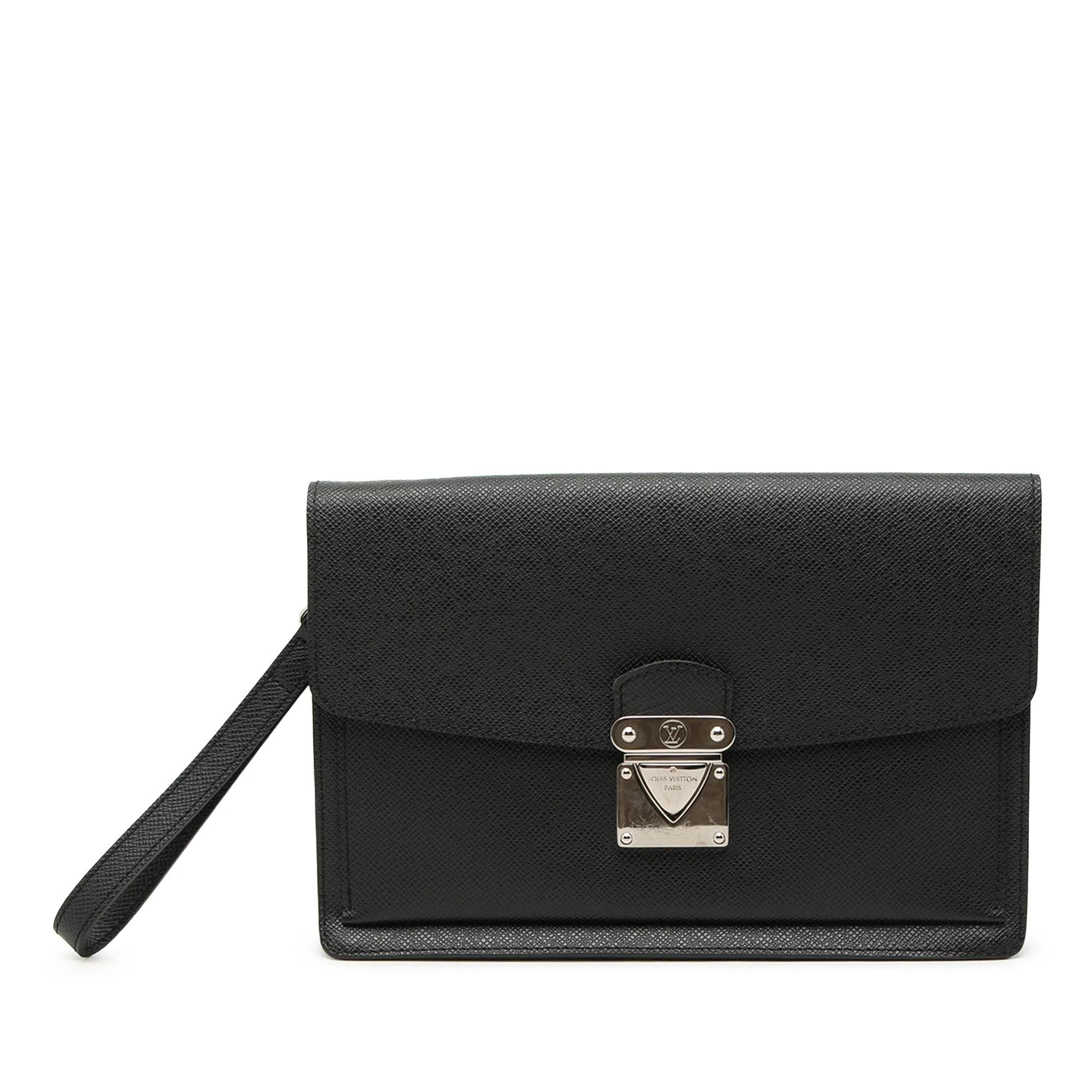 Leather clutch bag