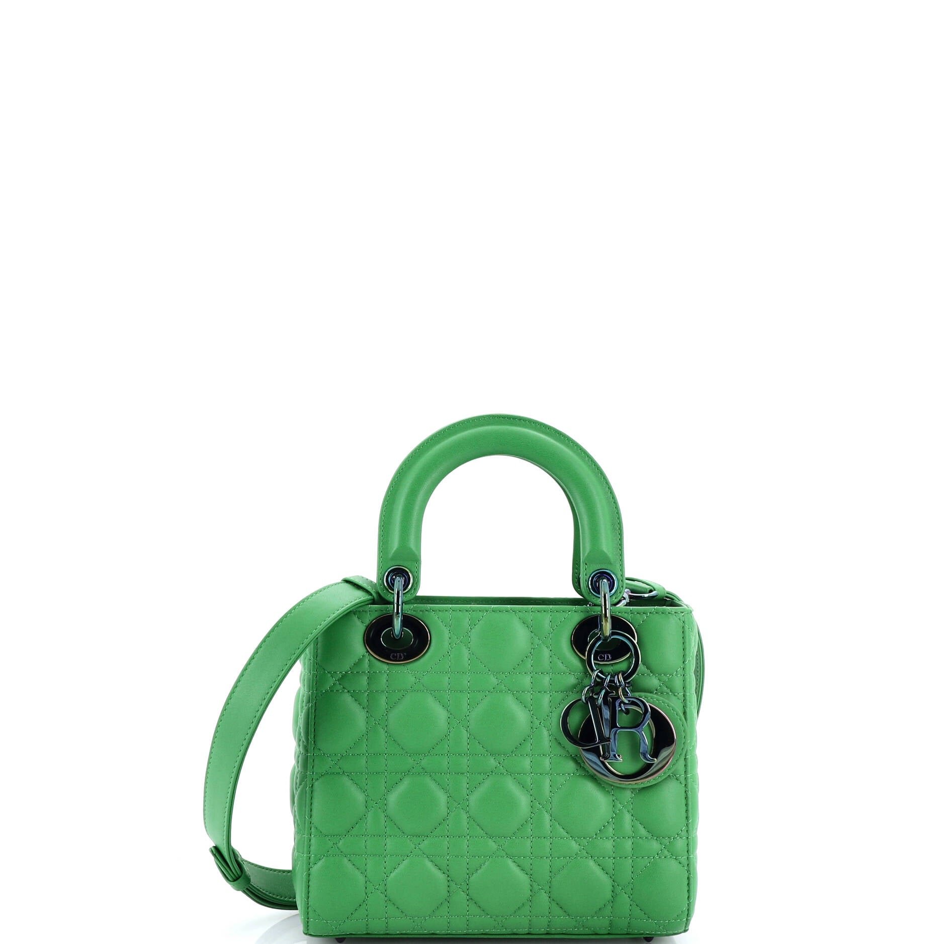 Dior Lady Dior Bag Cannage Quilt Lambskin with Rainbow Hardware Small