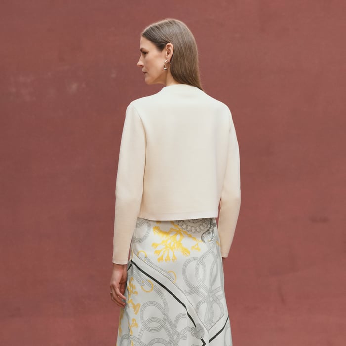 Blanc Naturel "Palefroi Remix" Zipped Light Short Cardigan