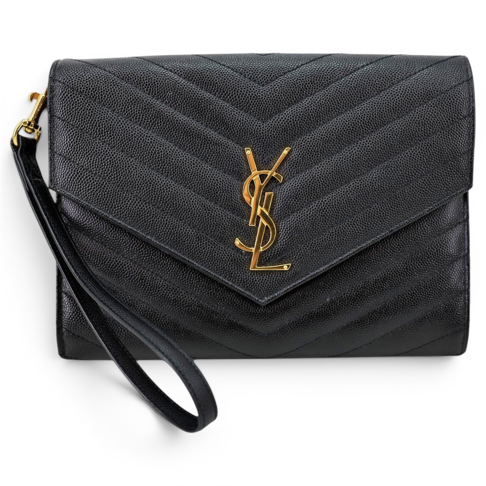 Leather clutch bag