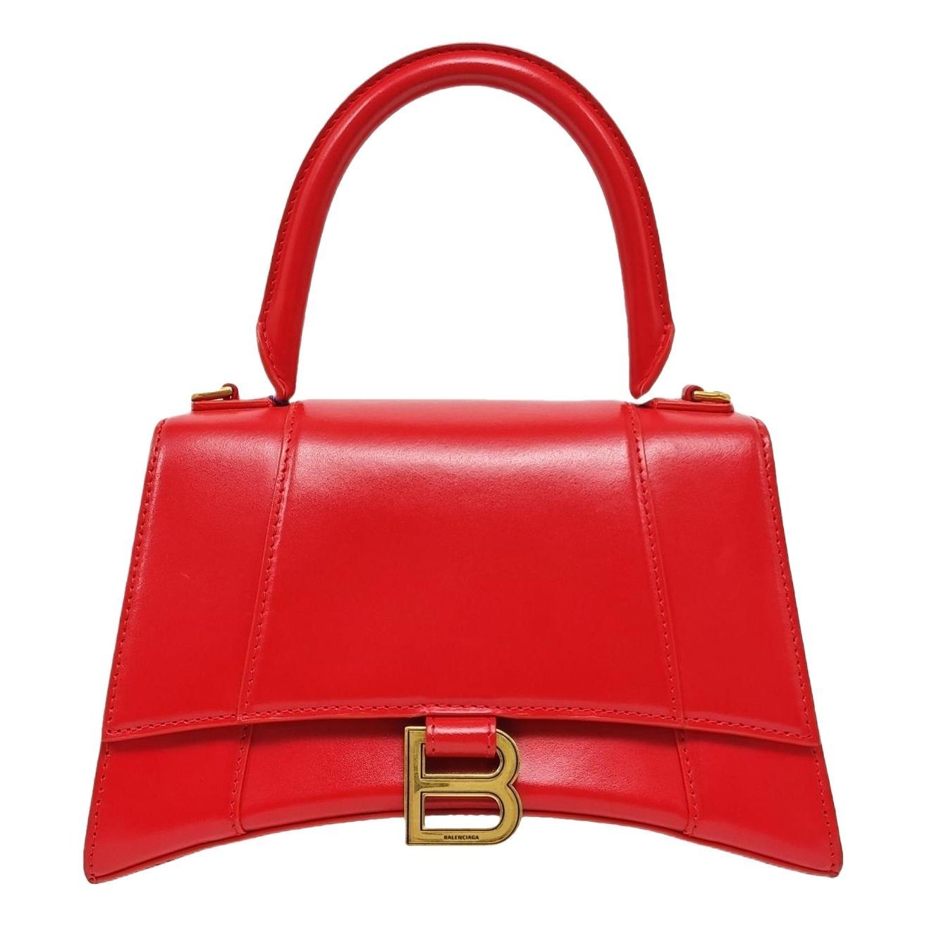 Hourglass leather handbag