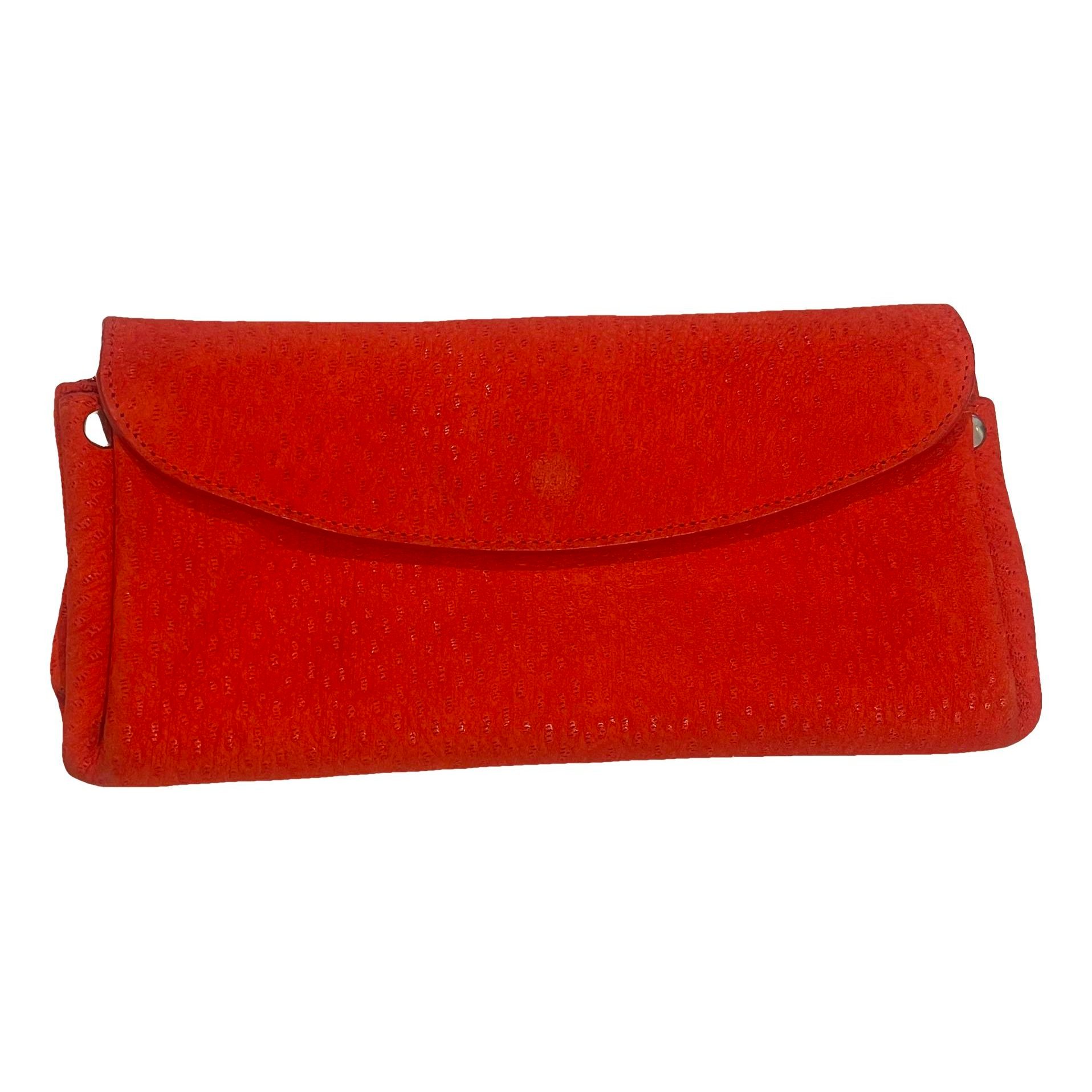 Leather clutch bag