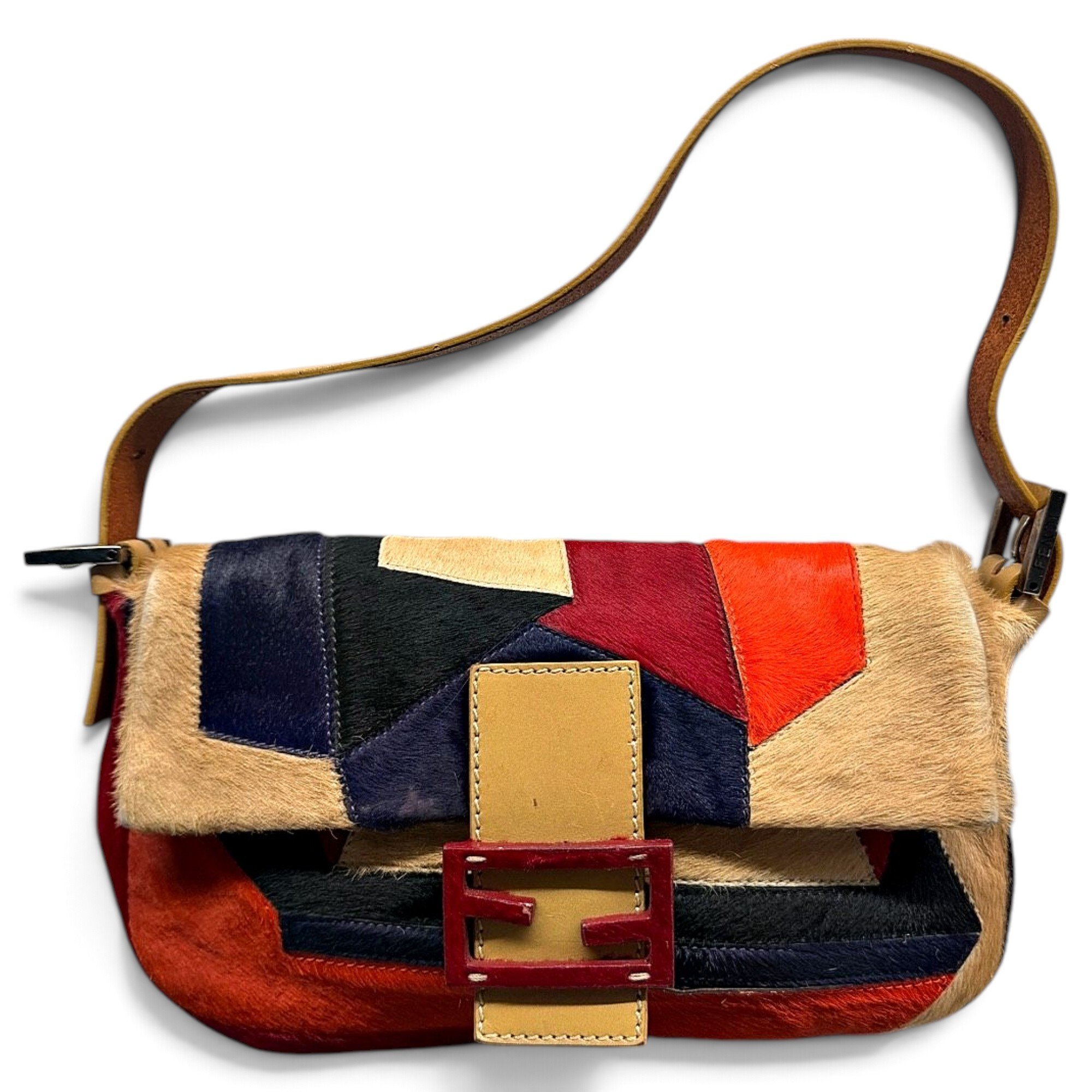Baguette pony-style calfskin handbag