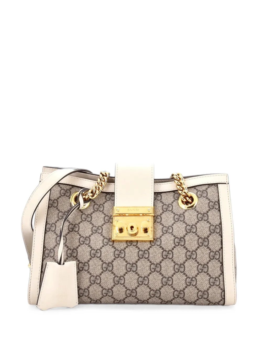 Padlock Chain Tote GG Coated Canvas with Leather Small shoulder bag