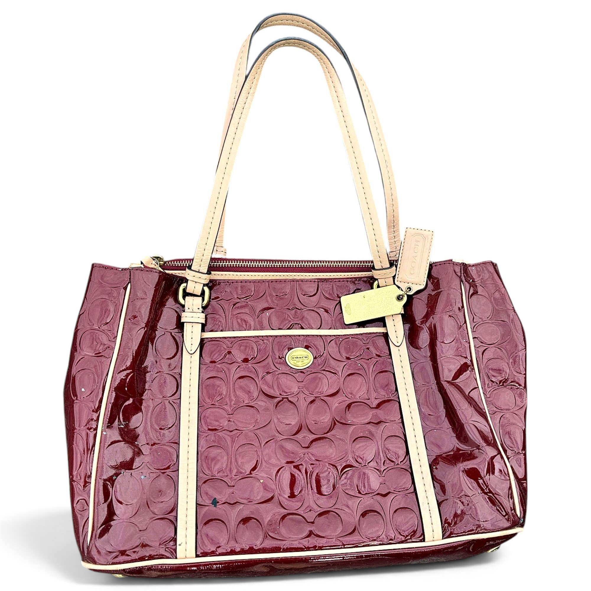 Patent leather tote