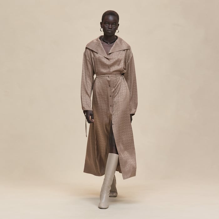 "Mosaique" Drawstring Long Dress