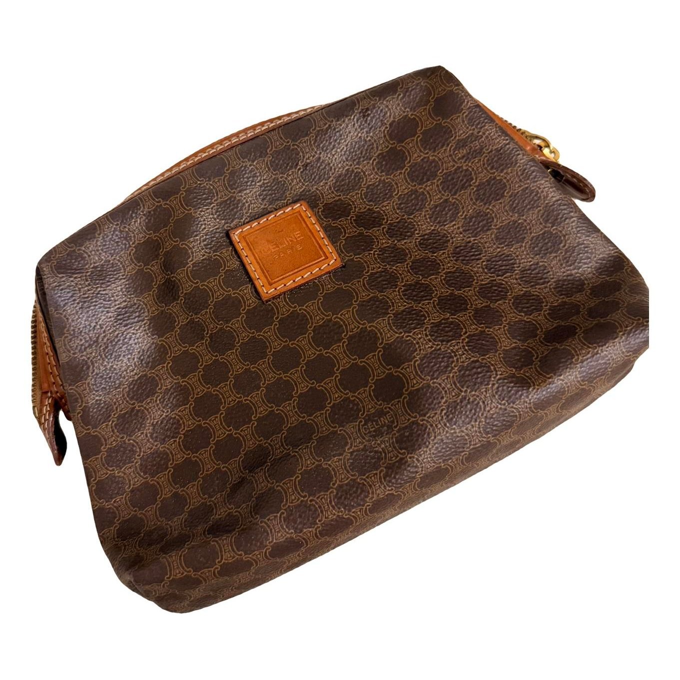 Triomphe Vintage leather clutch bag