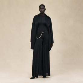 Caban détails cuir