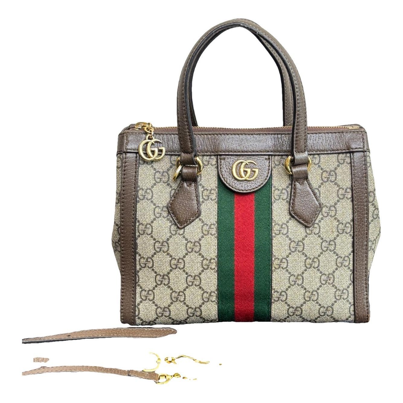 Ophidia Top Handle leather handbag