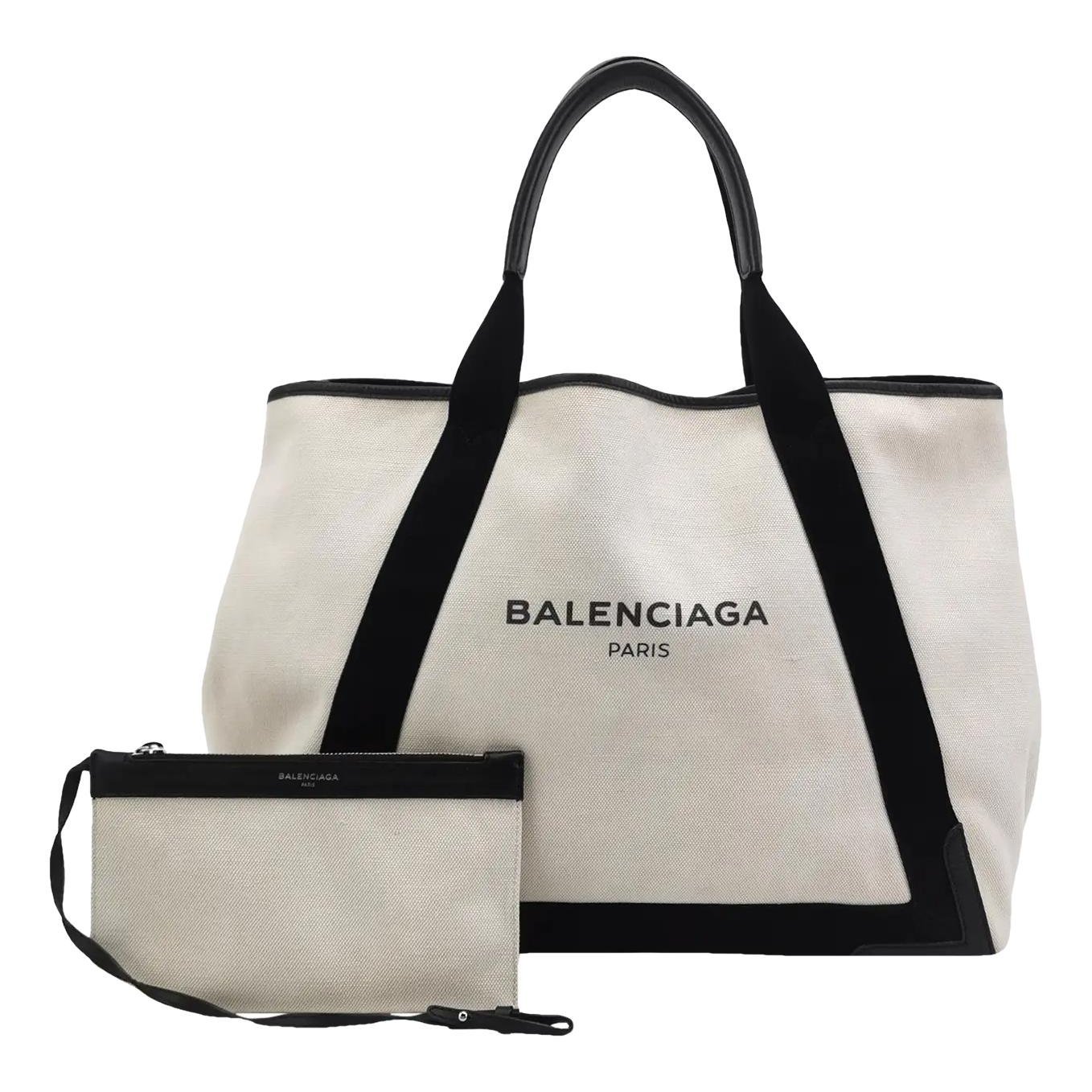 Navy cabas cloth handbag