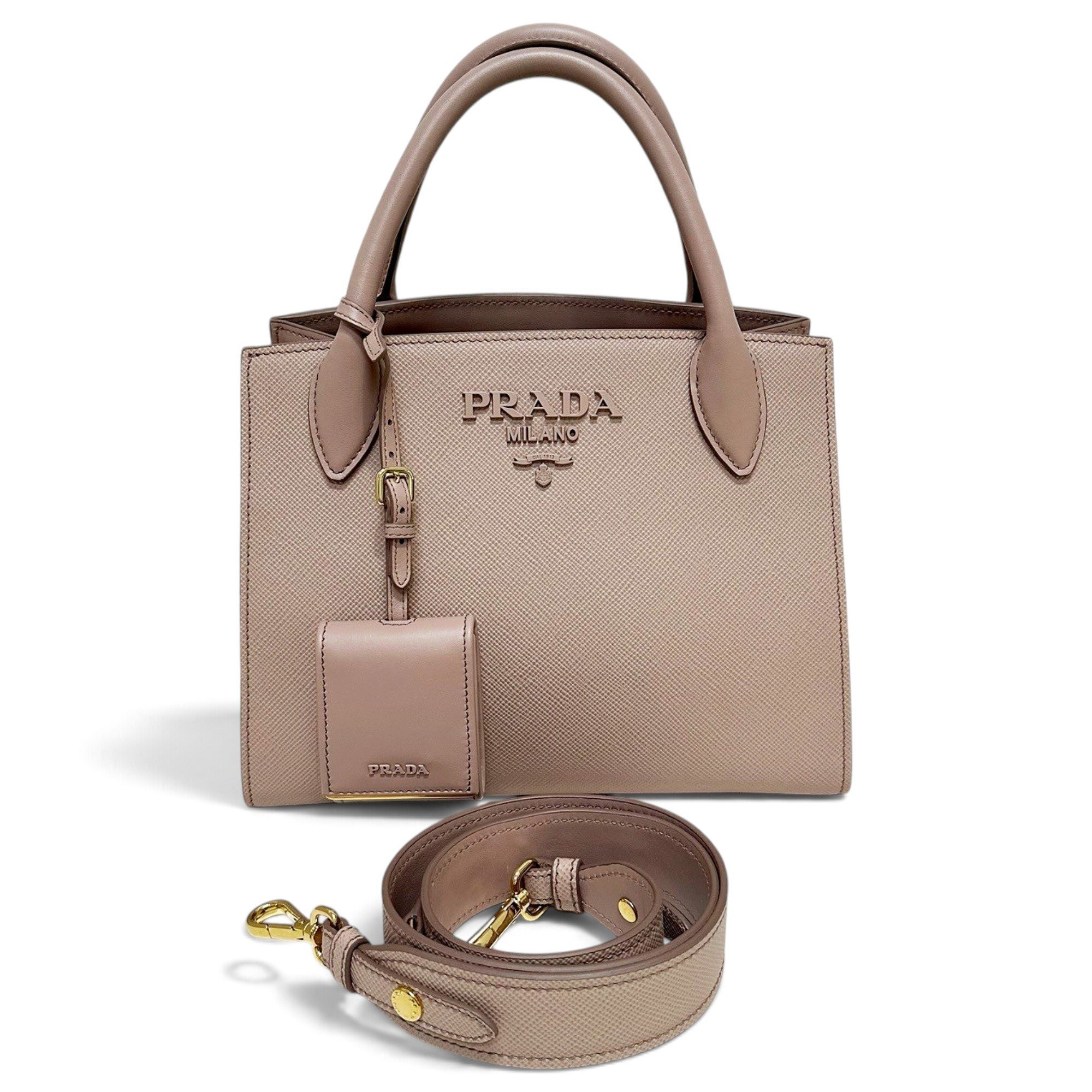 Monochrome leather handbag