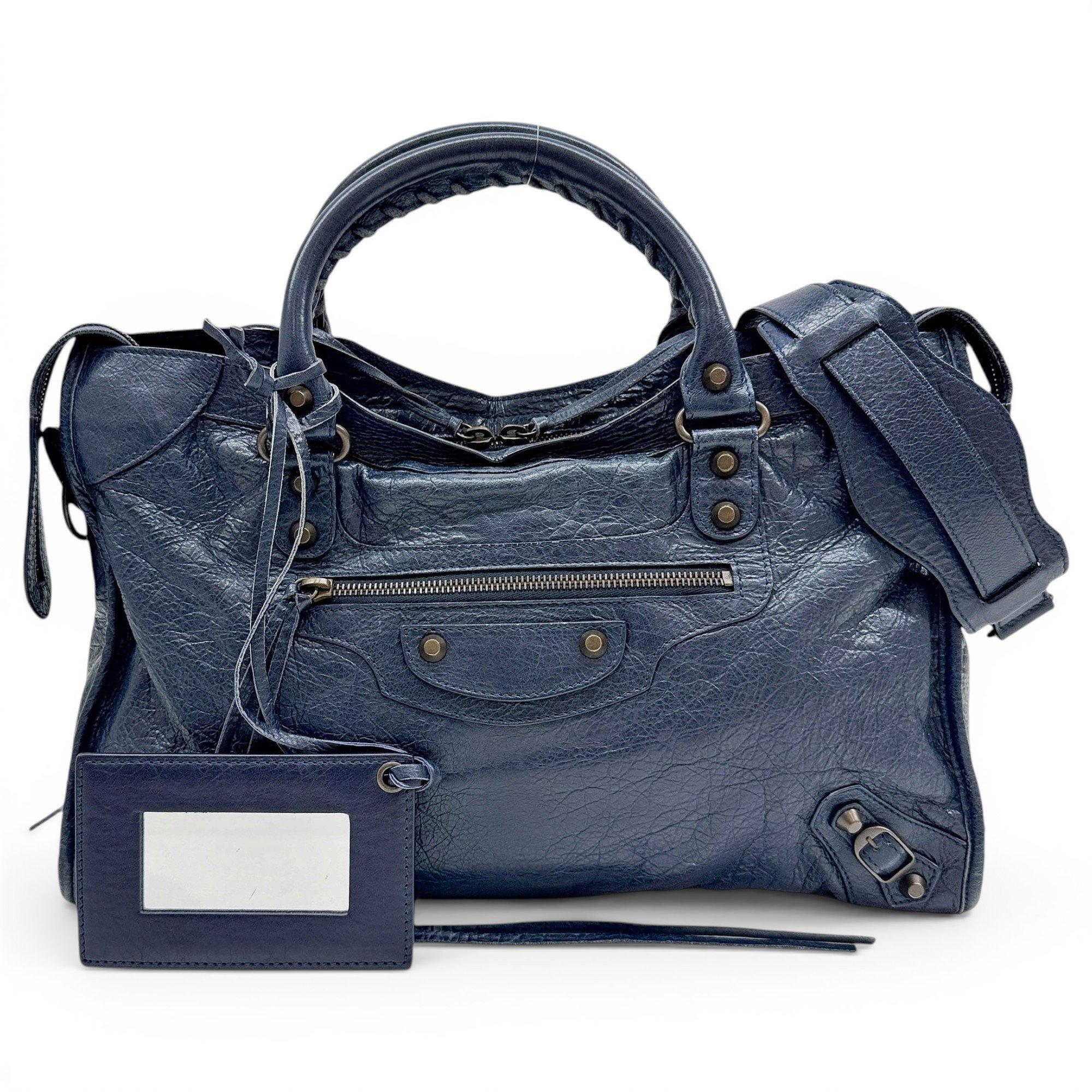 City leather handbag