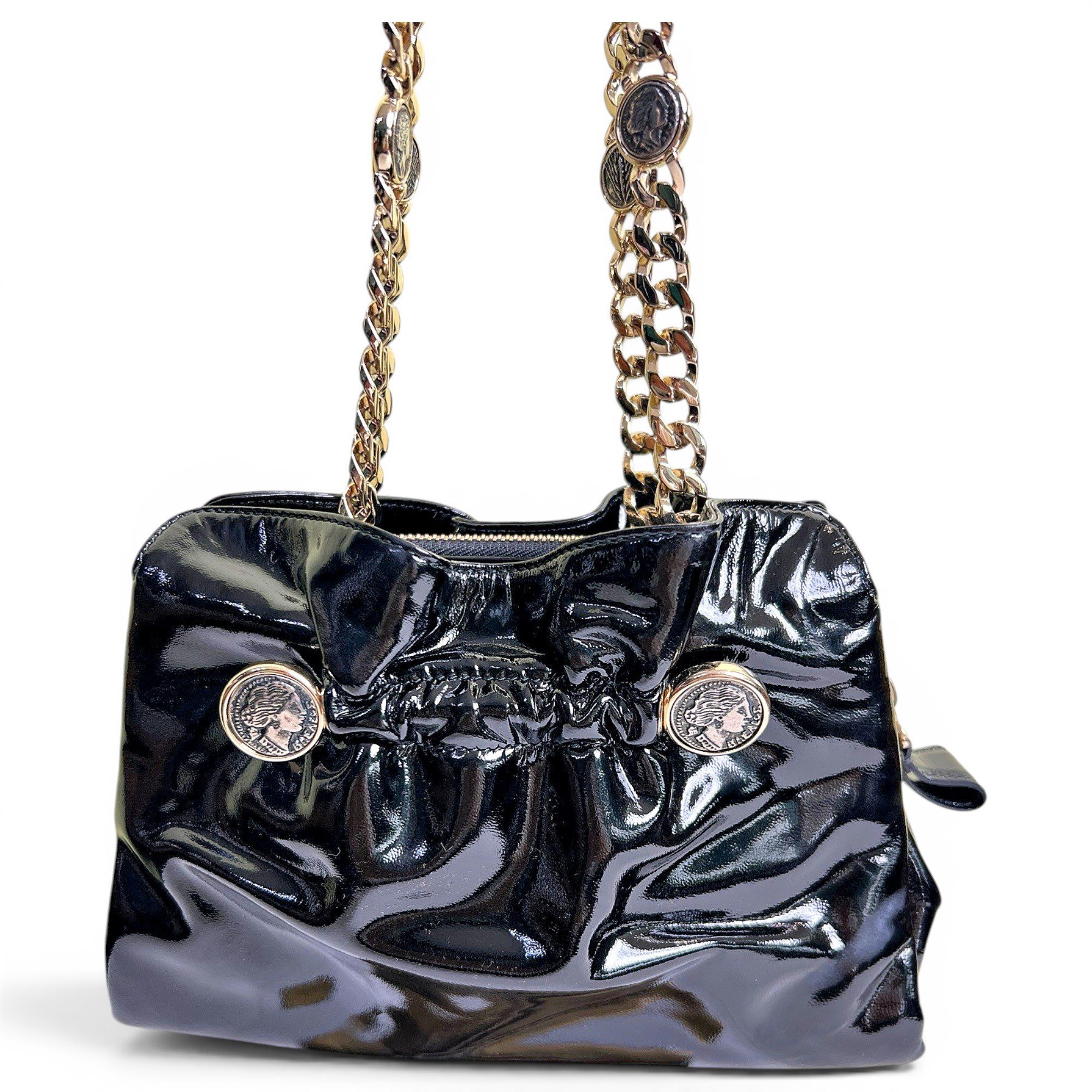 Patent leather handbag