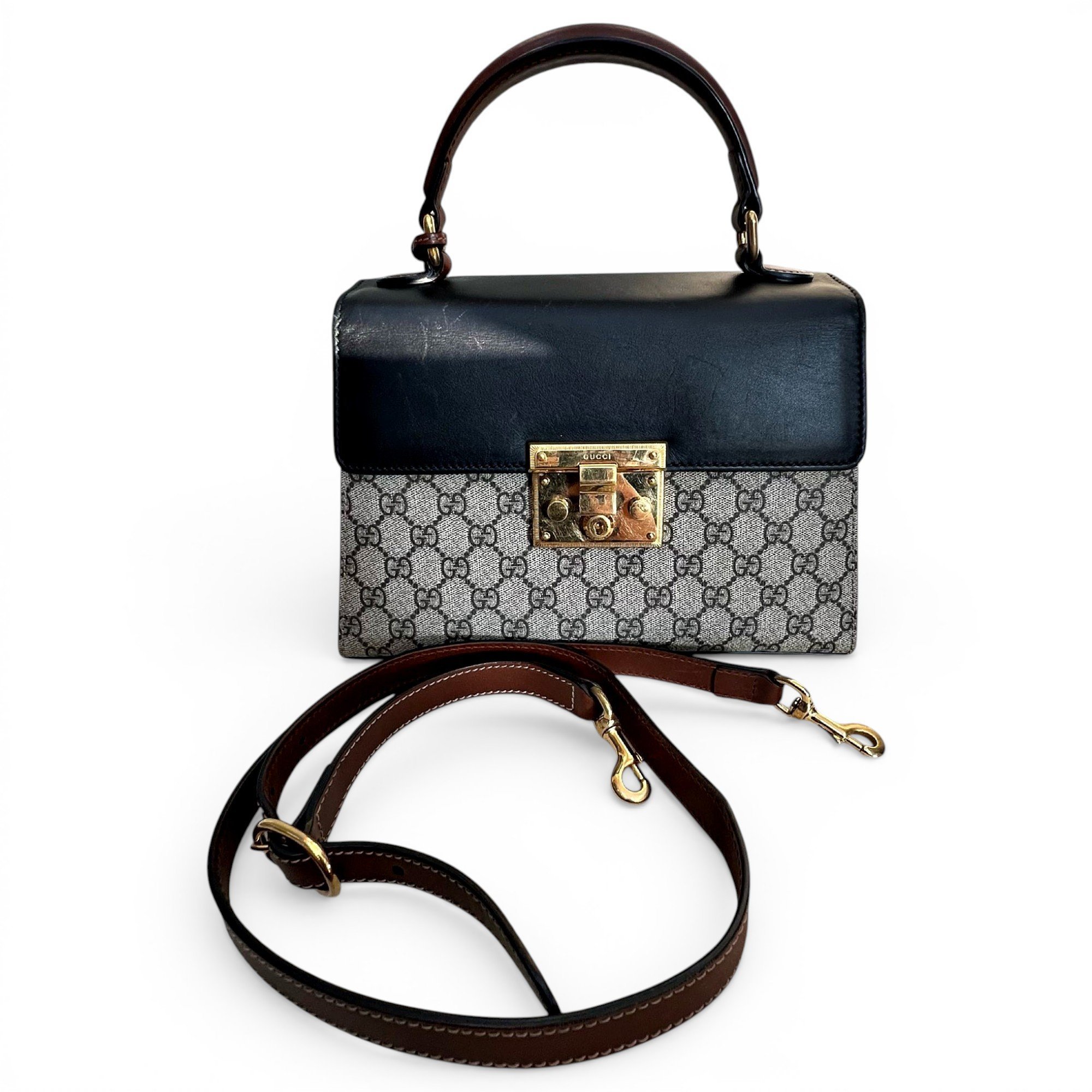 Padlock leather handbag