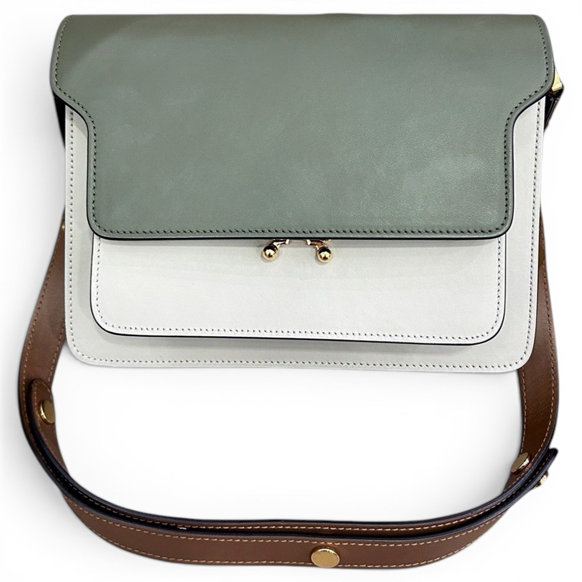 Trunk leather crossbody bag