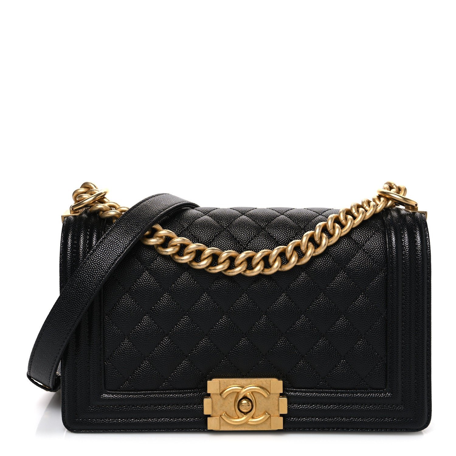Chanel Caviar Quilted Medium Boy Flap Black